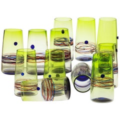 Set of 12 Murano Long Drink glass Cenedese 1960, Young Collection, Masterpieces