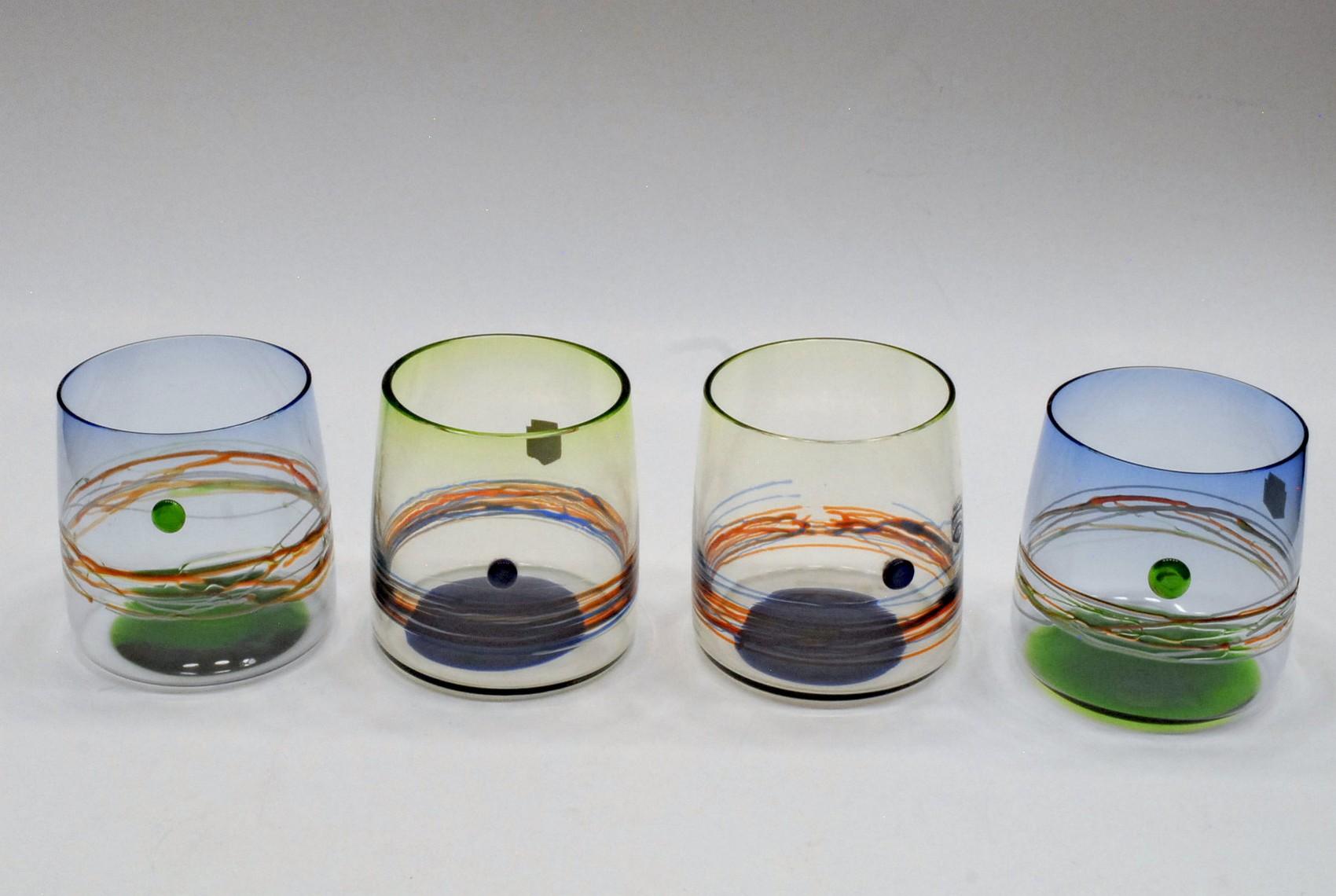 Set of 12 Murano Tumblers, Cenedese Sfumato 1960, Young Collection, Masterpieces 1