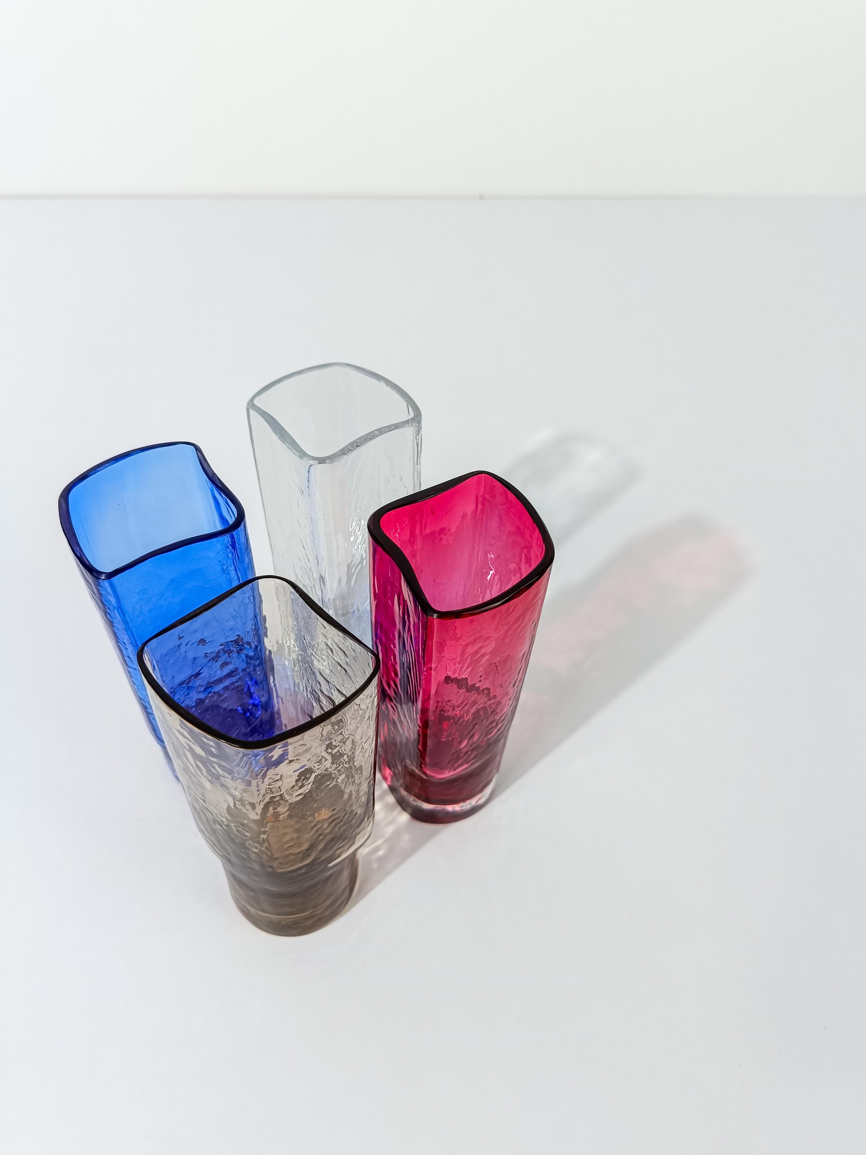 Juego de 12 vasos largos de colores de Murano de Nason Moretti, Italia, años 60 en venta 3