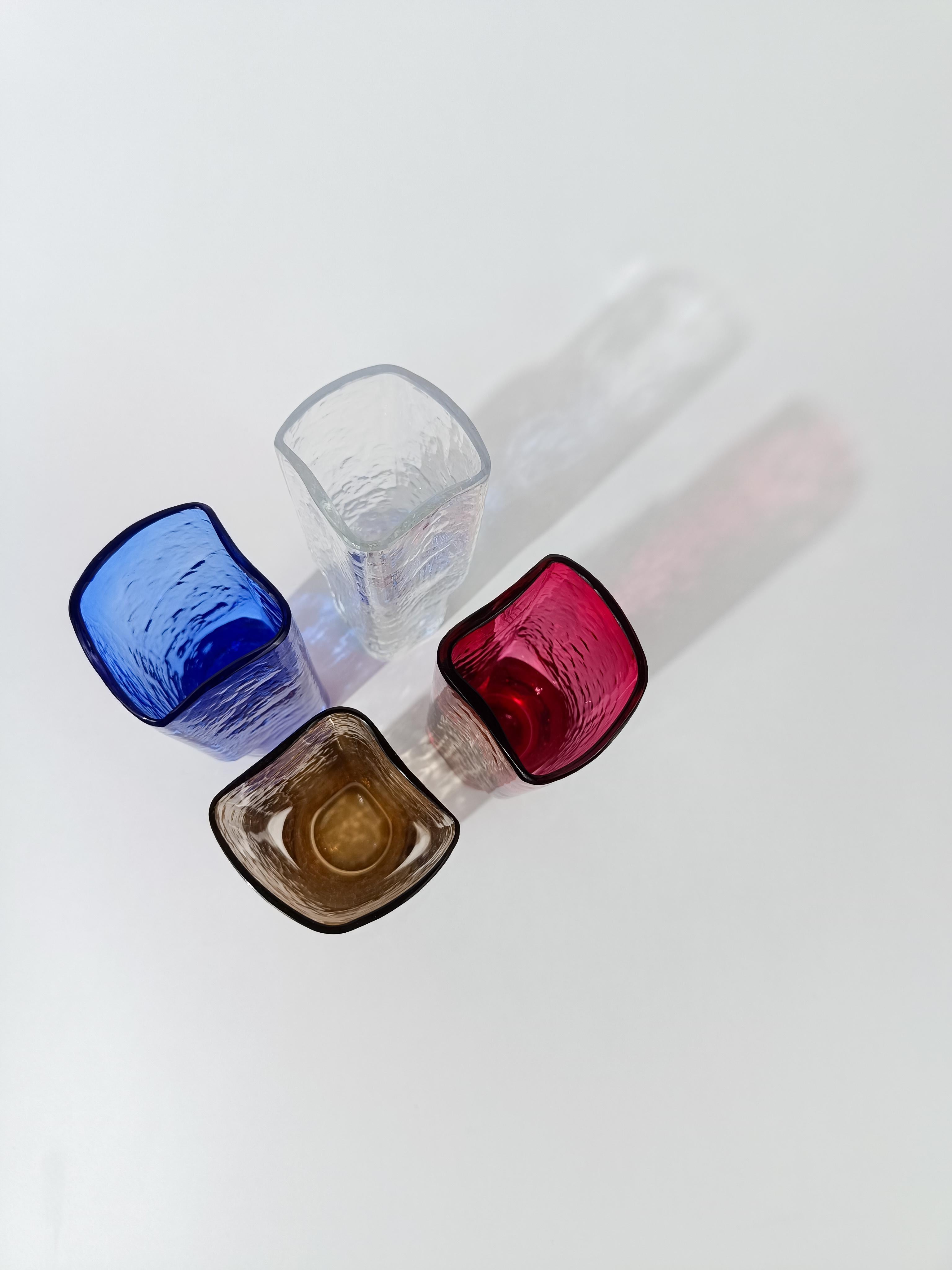 Juego de 12 vasos largos de colores de Murano de Nason Moretti, Italia, años 60 en venta 4