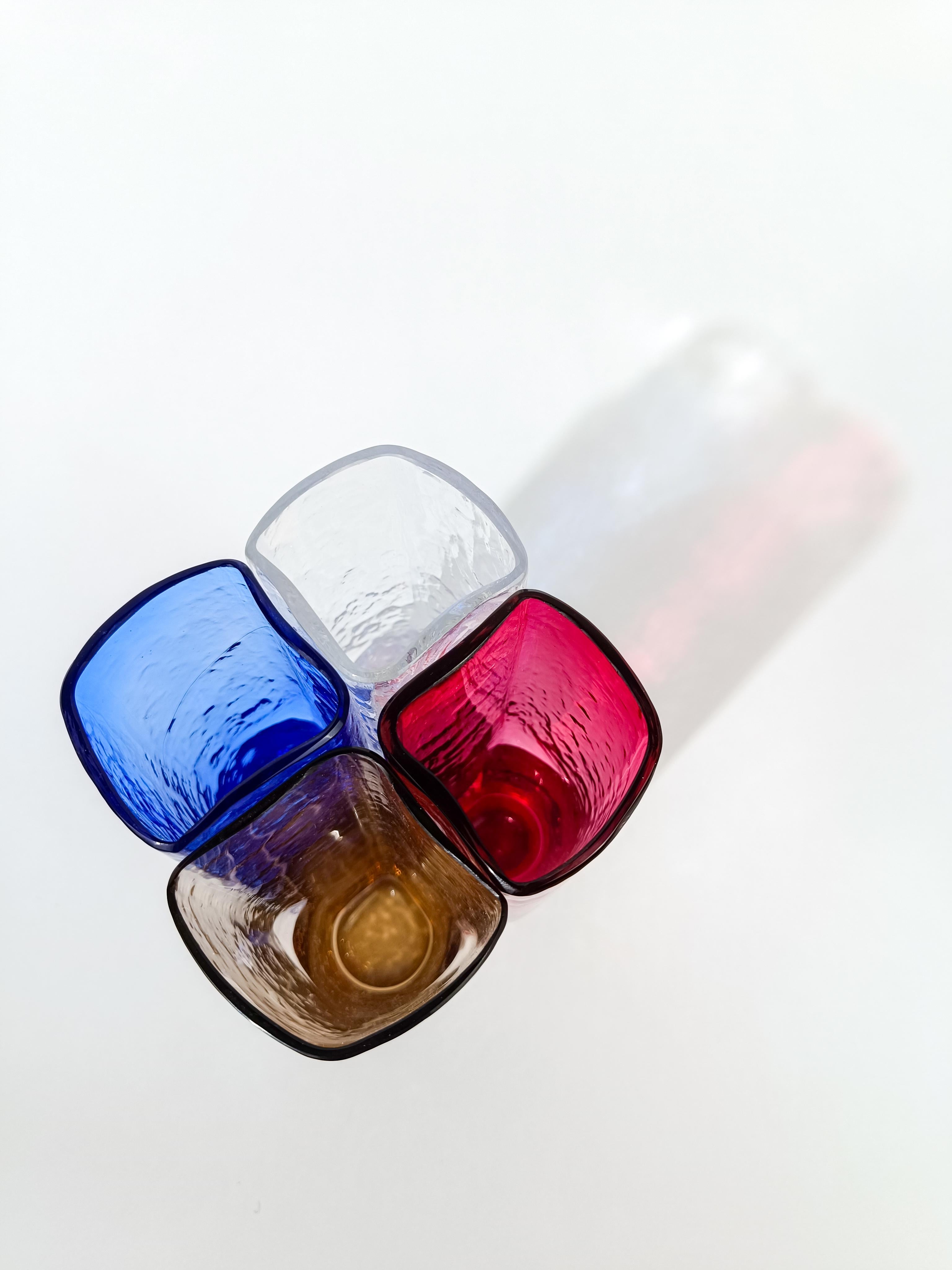 Juego de 12 vasos largos de colores de Murano de Nason Moretti, Italia, años 60 en venta 5
