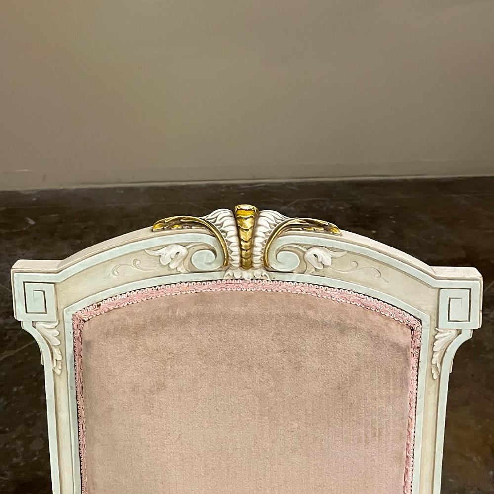 Set of 12 Napoleon III Period Painted Dining Chairs For Sale 6