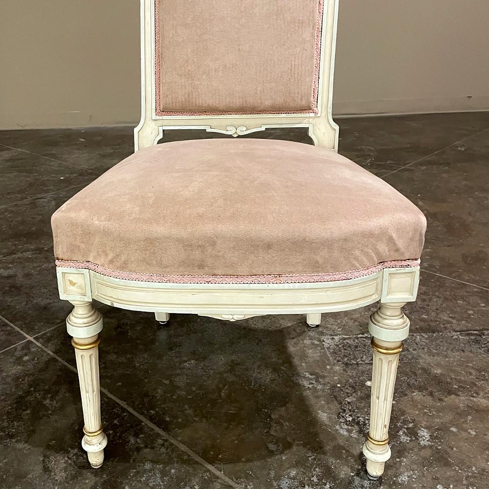 Set of 12 Napoleon III Period Painted Dining Chairs For Sale 7