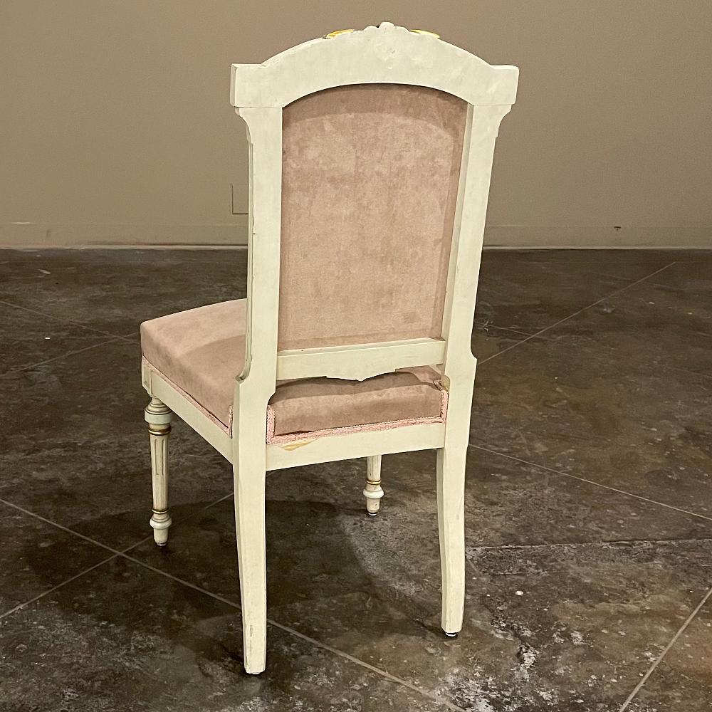Set of 12 Napoleon III Period Painted Dining Chairs For Sale 10