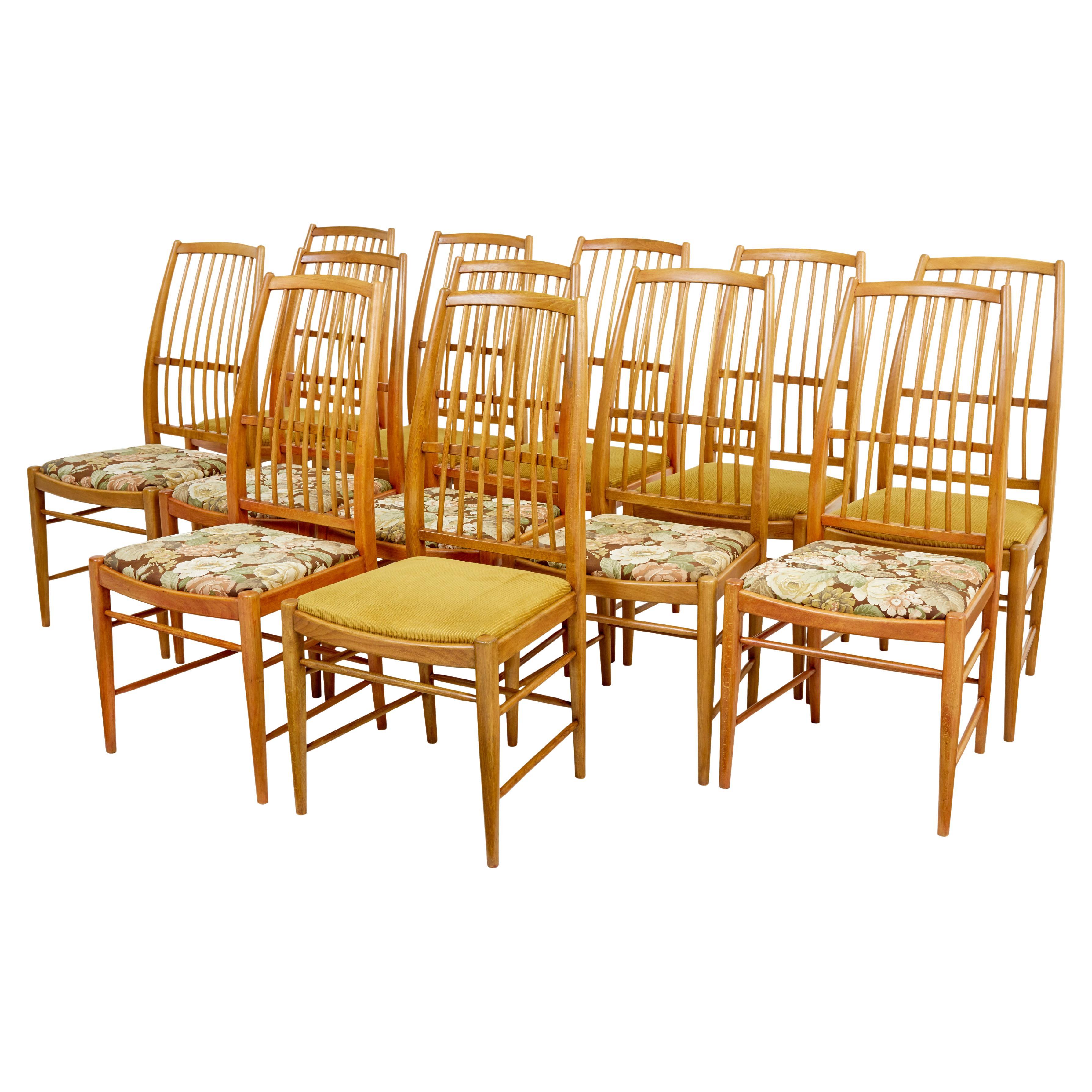 Set of 12 napoli dining chairs by David Rosen for Nordiska Kompaniet For Sale