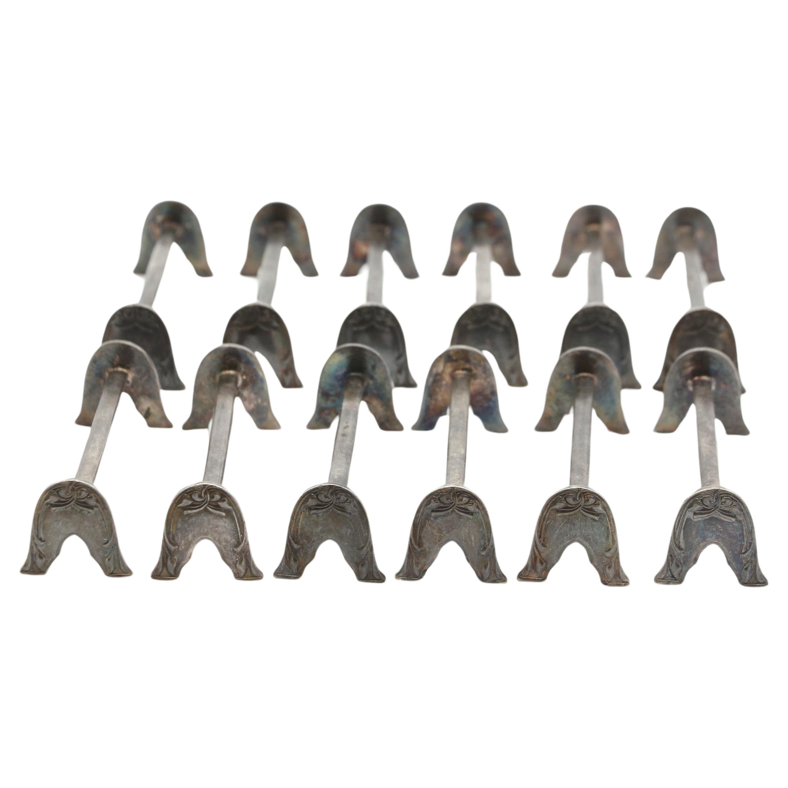 Set of 12 Nickel Plated Knife Rest Stands