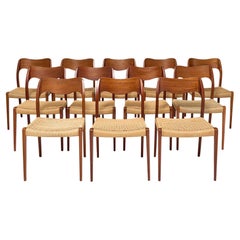 Set of 12 Niels Møller Model No. 71 Dining Chairs