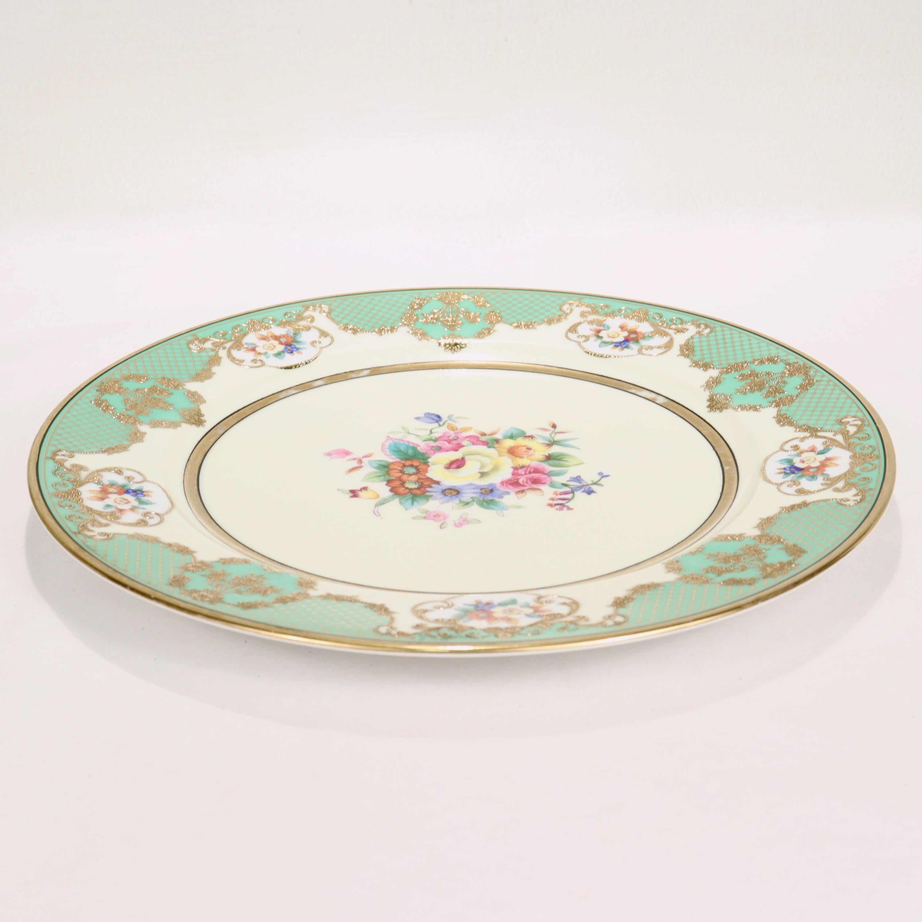 Porcelain Set of 12 Noritake Morimura Gilt Dinner or Service Plates, Ex-Seidenberg For Sale