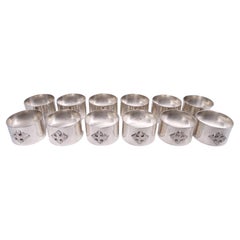 Set of 12 Old Newbury Crafters Crusader Gothic Craftsman Napkin Rings