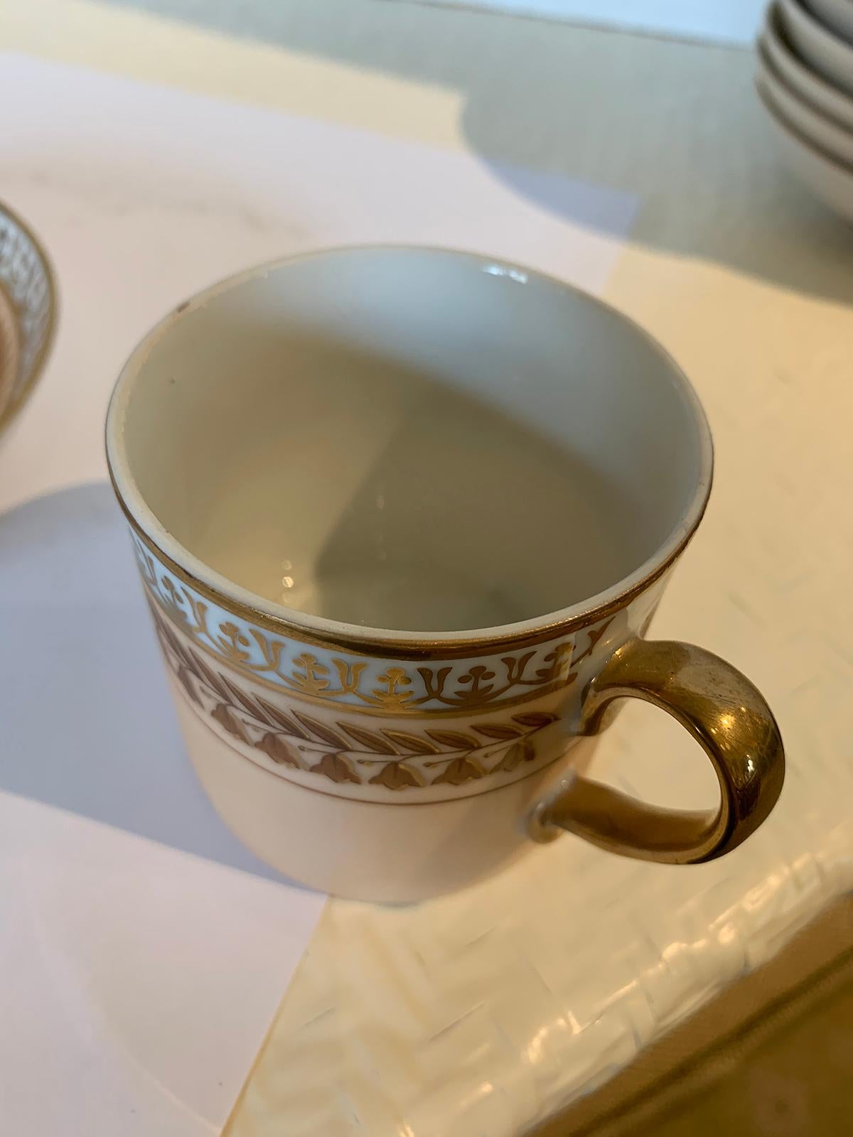 Set of 12 Old Paris Demitasse Cups & Saucers, Marked, Possibly Limoges Porcelain 11