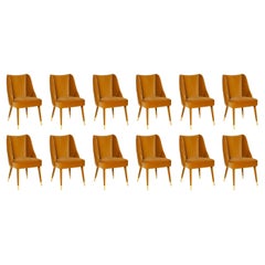 Set of 12 Organic nature-inspired velvet Figueroa dining chair by InsidherLand