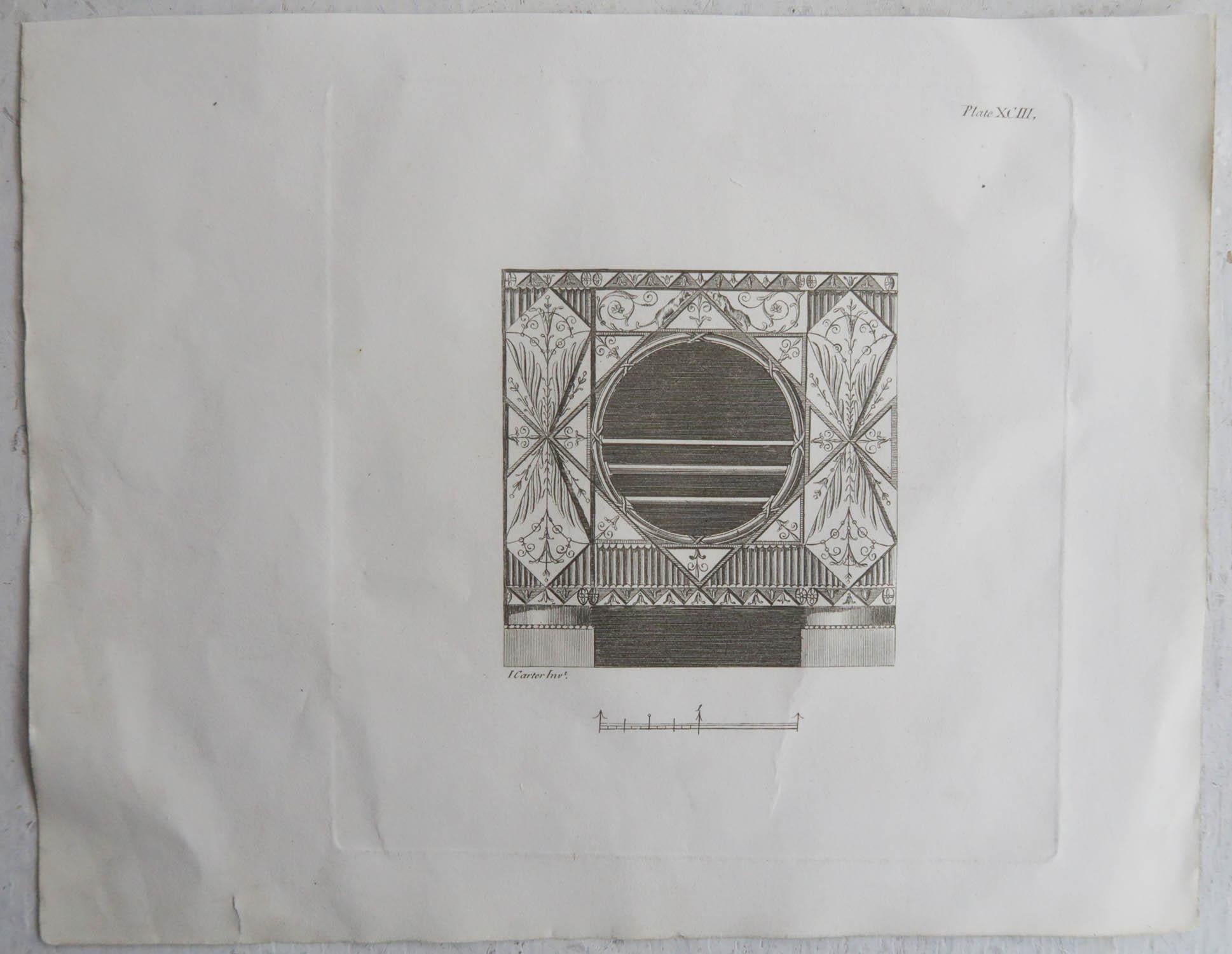 Ensemble de 12 estampes architecturales originales anciennes de style Adam. C. 1816 en vente 3