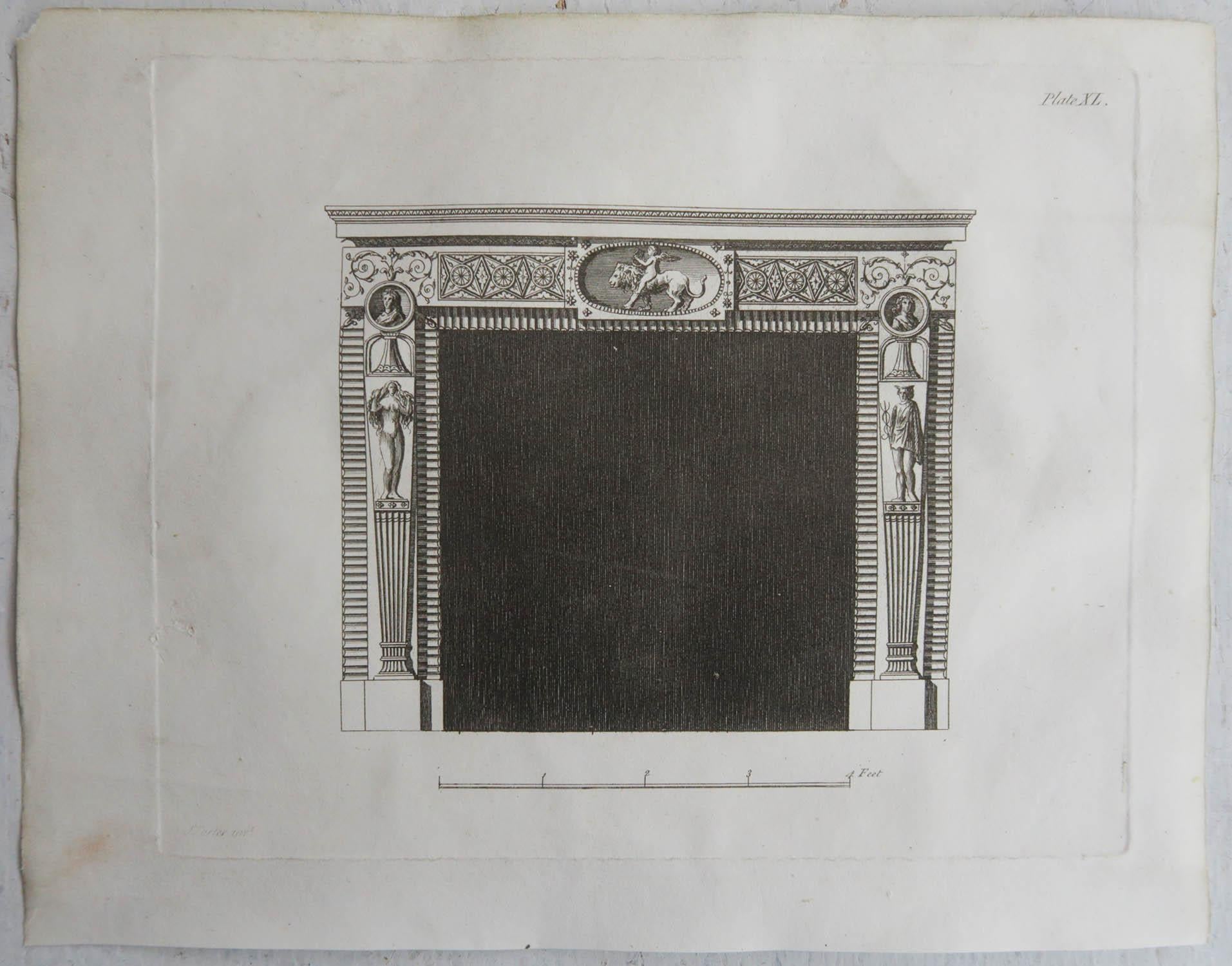 Ensemble de 12 estampes architecturales originales anciennes de style Adam. C. 1816 en vente 4