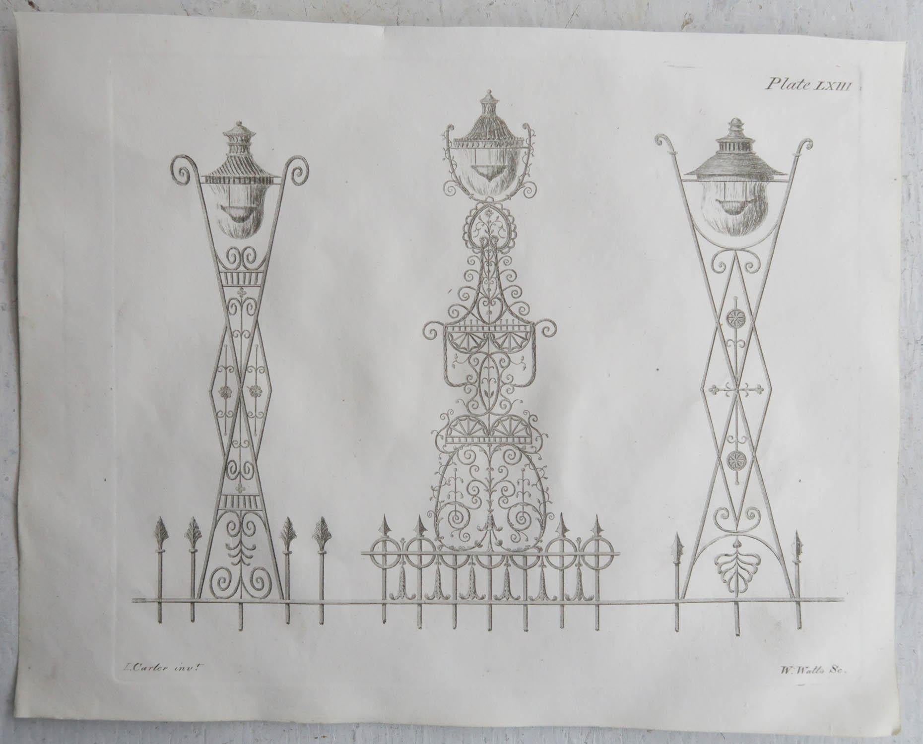 Ensemble de 12 estampes architecturales originales anciennes de style Adam. C. 1816 en vente 5