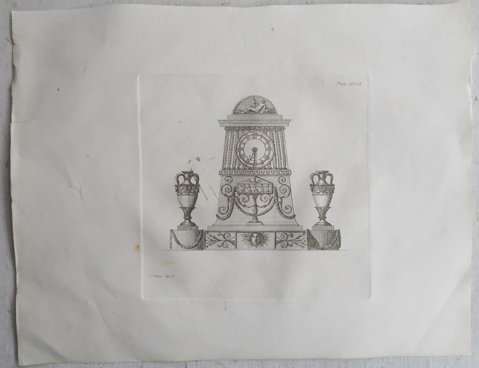 Papier Ensemble de 12 estampes architecturales originales anciennes de style Adam. C. 1816 en vente