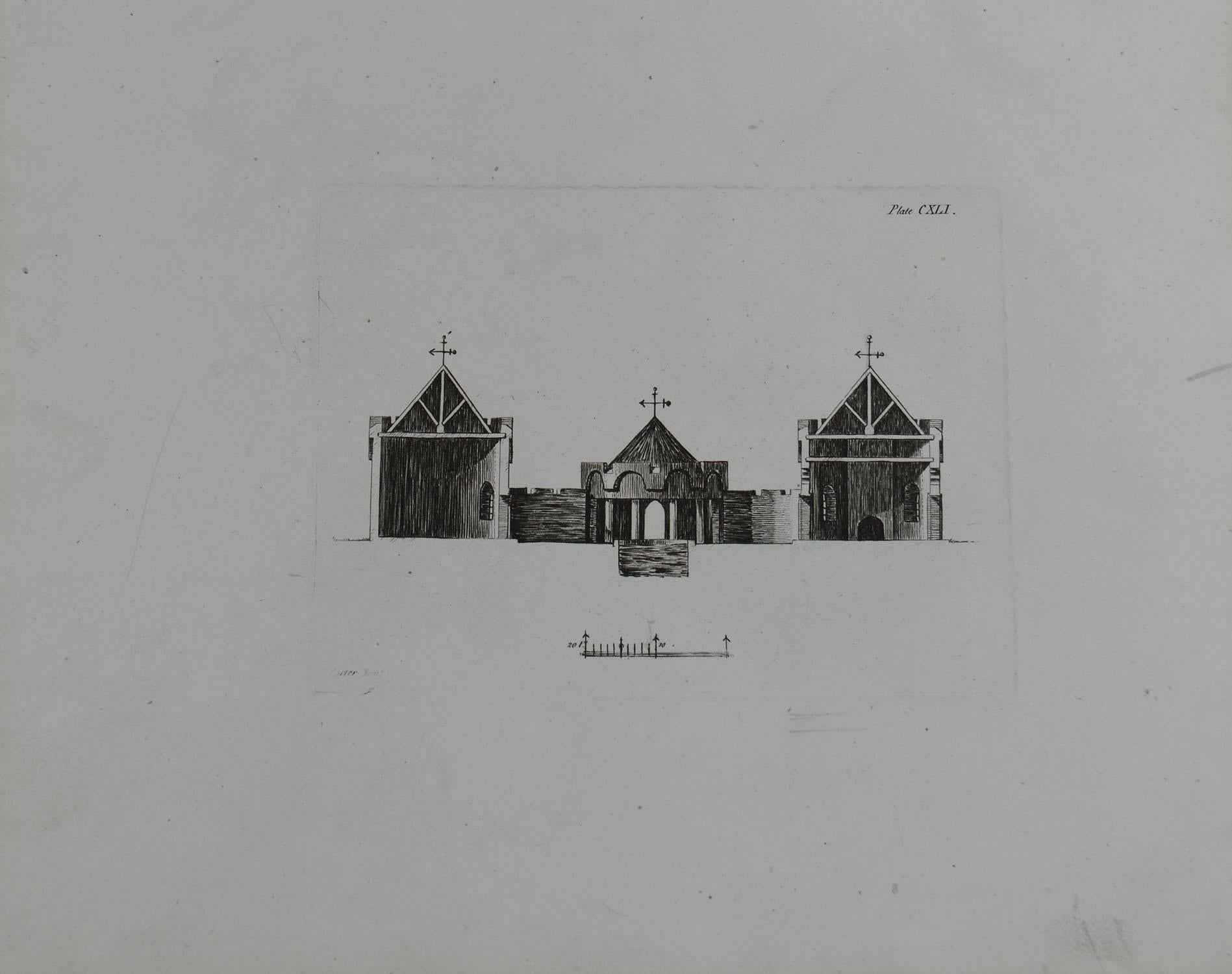 Paper Set of 12 Original Antique Architectural Prints, A.G. Cook, circa 1820