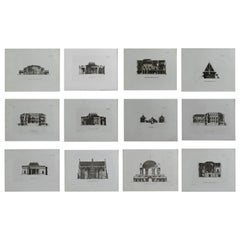 Set of 12 Original Antique Architectural Prints, A.G. Cook, circa 1820