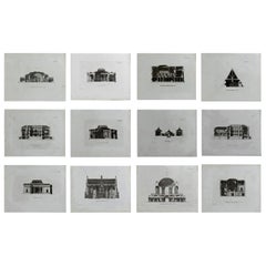 Set of 12 Original Antique Architectural Prints, A.G. Cook, circa 1820