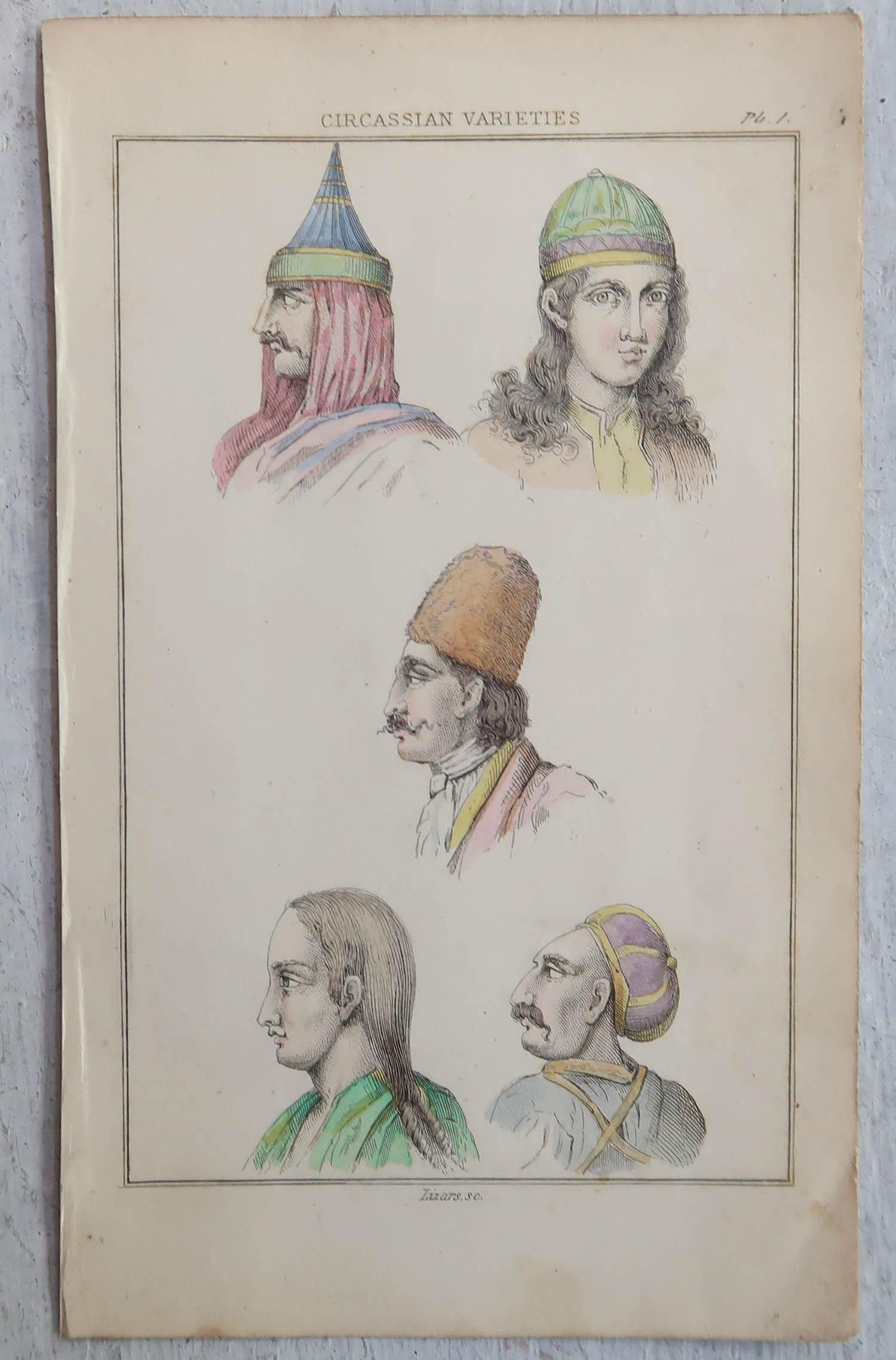 Set of 12 Original Antique Ethnographical Prints, circa 1838 For Sale 5