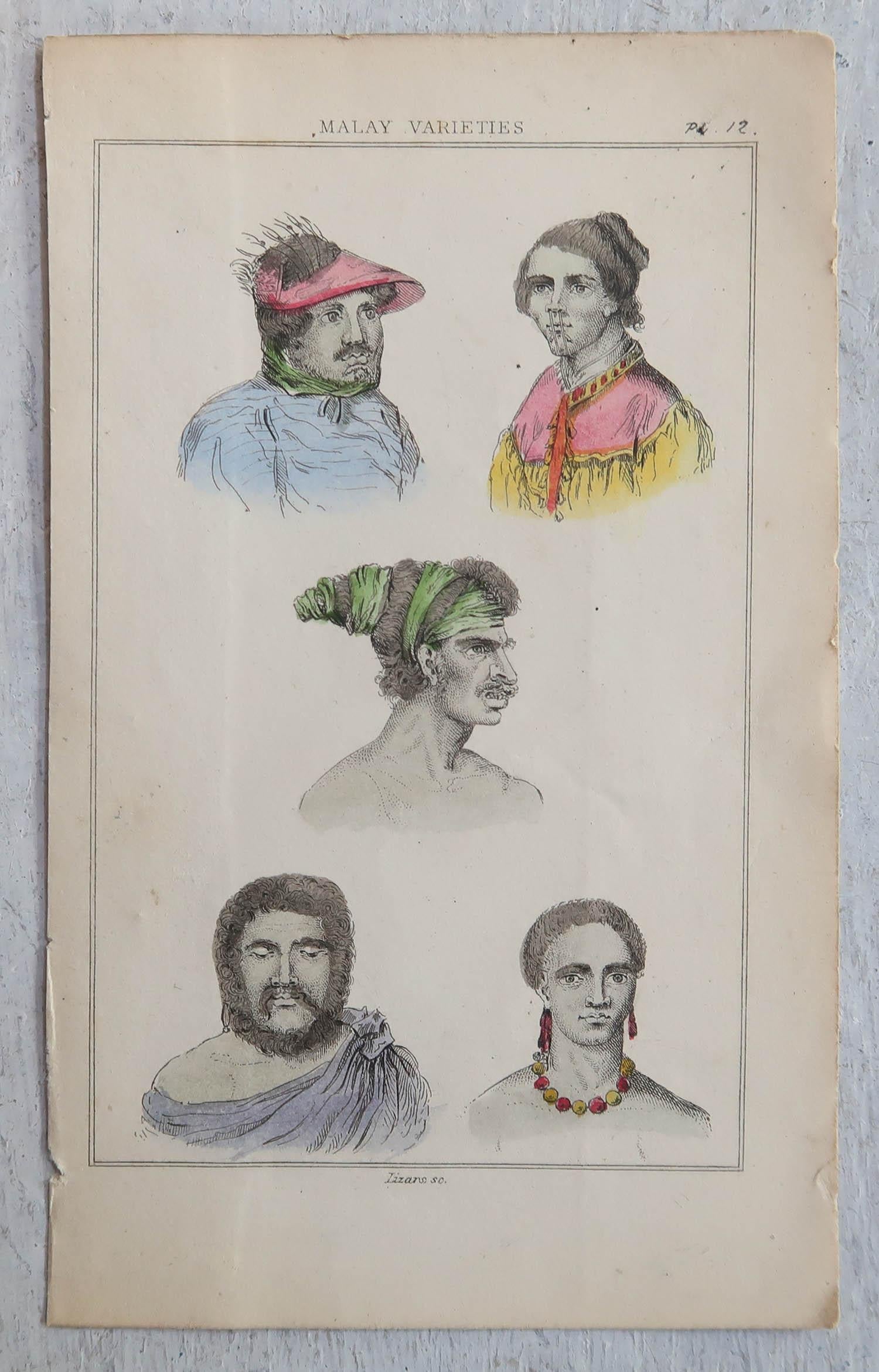 Set von 12 originalen antiken ethnografischen Drucken, um 1838 im Angebot 6
