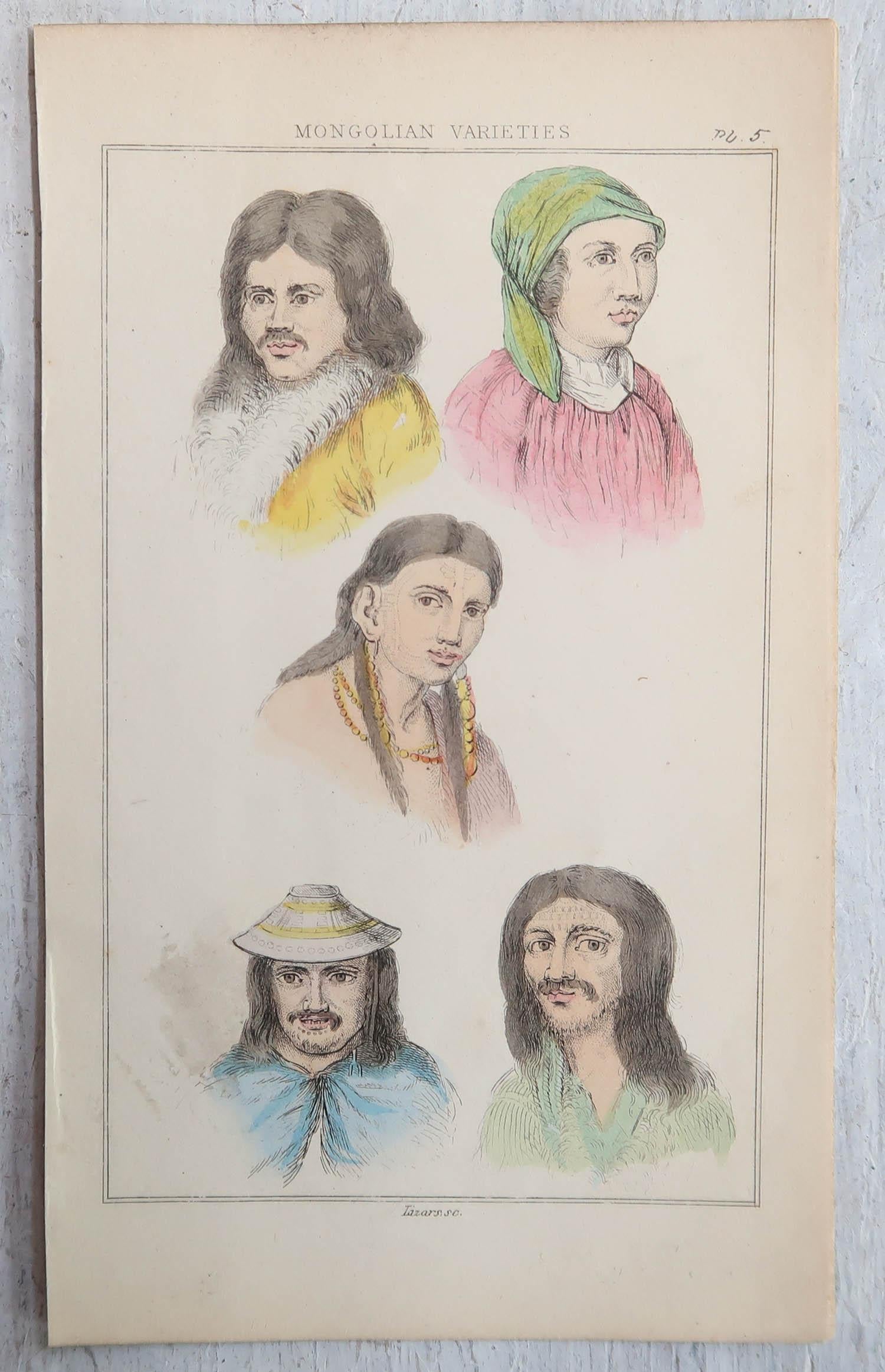 Mid-19th Century Set of 12 Original Antique Ethnographical Prints, circa 1838 For Sale
