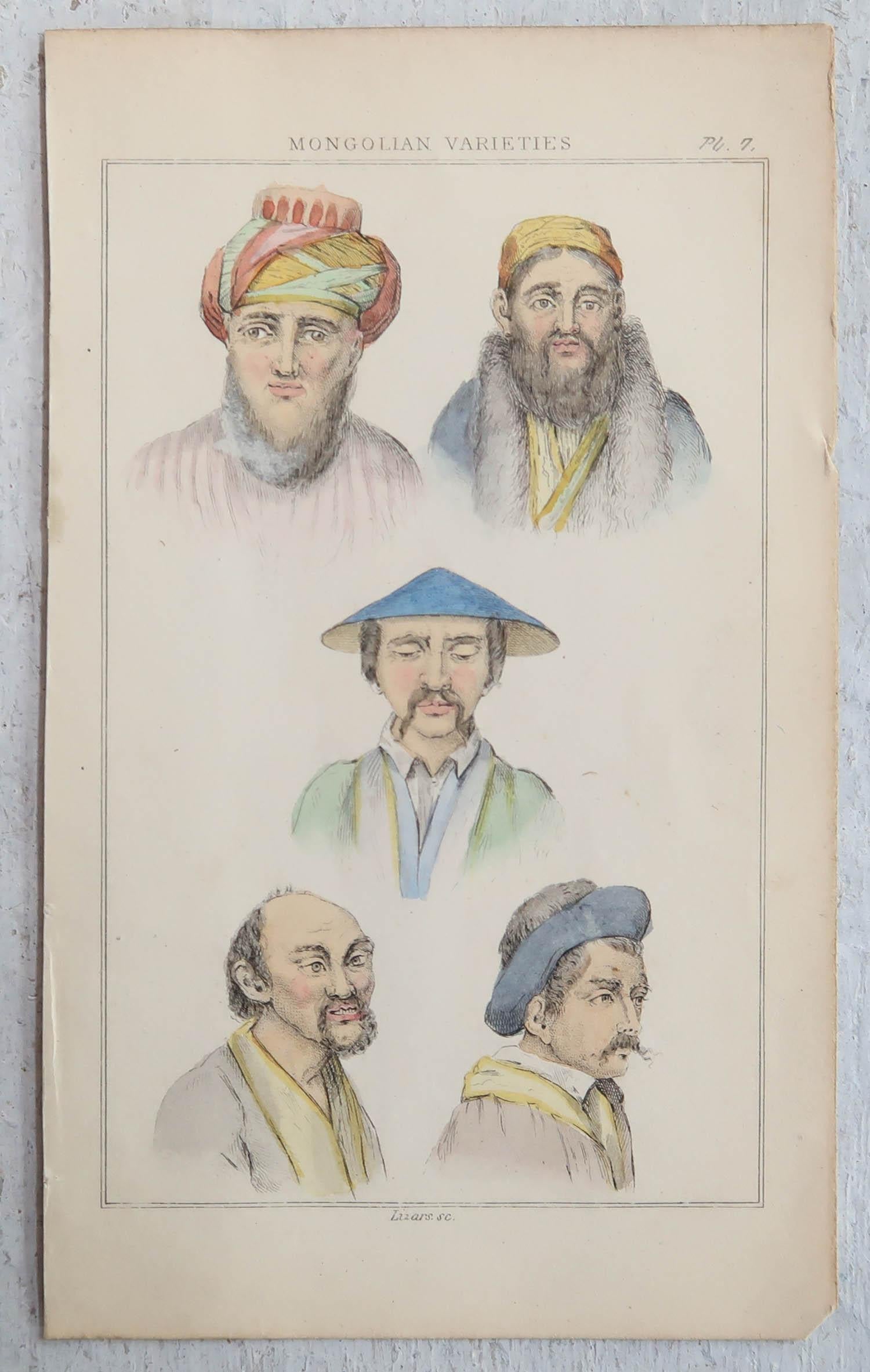 Set of 12 Original Antique Ethnographical Prints, circa 1838 For Sale 1