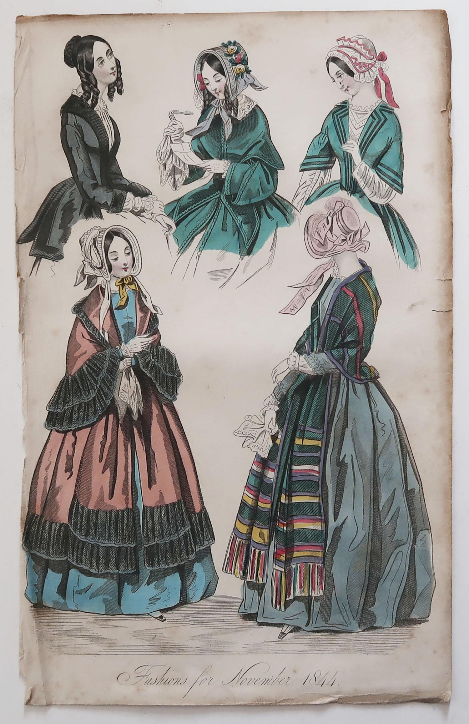 Other Set of 12 Original Antique Fashion Prints, circa 1840