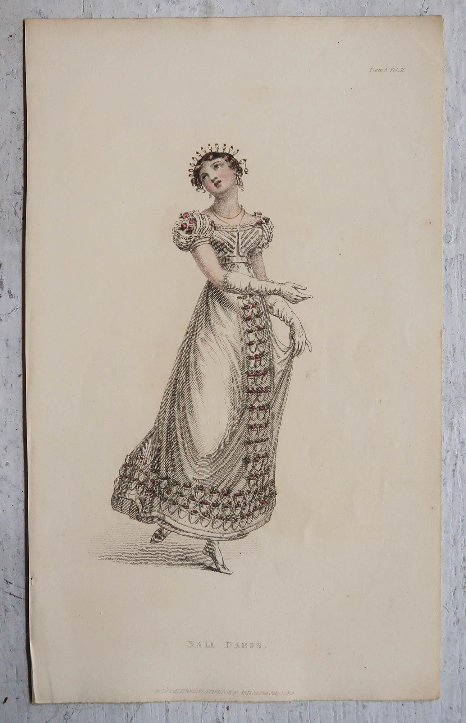 Other Set of 12 Original Antique Fashion Prints, Dated 1823
