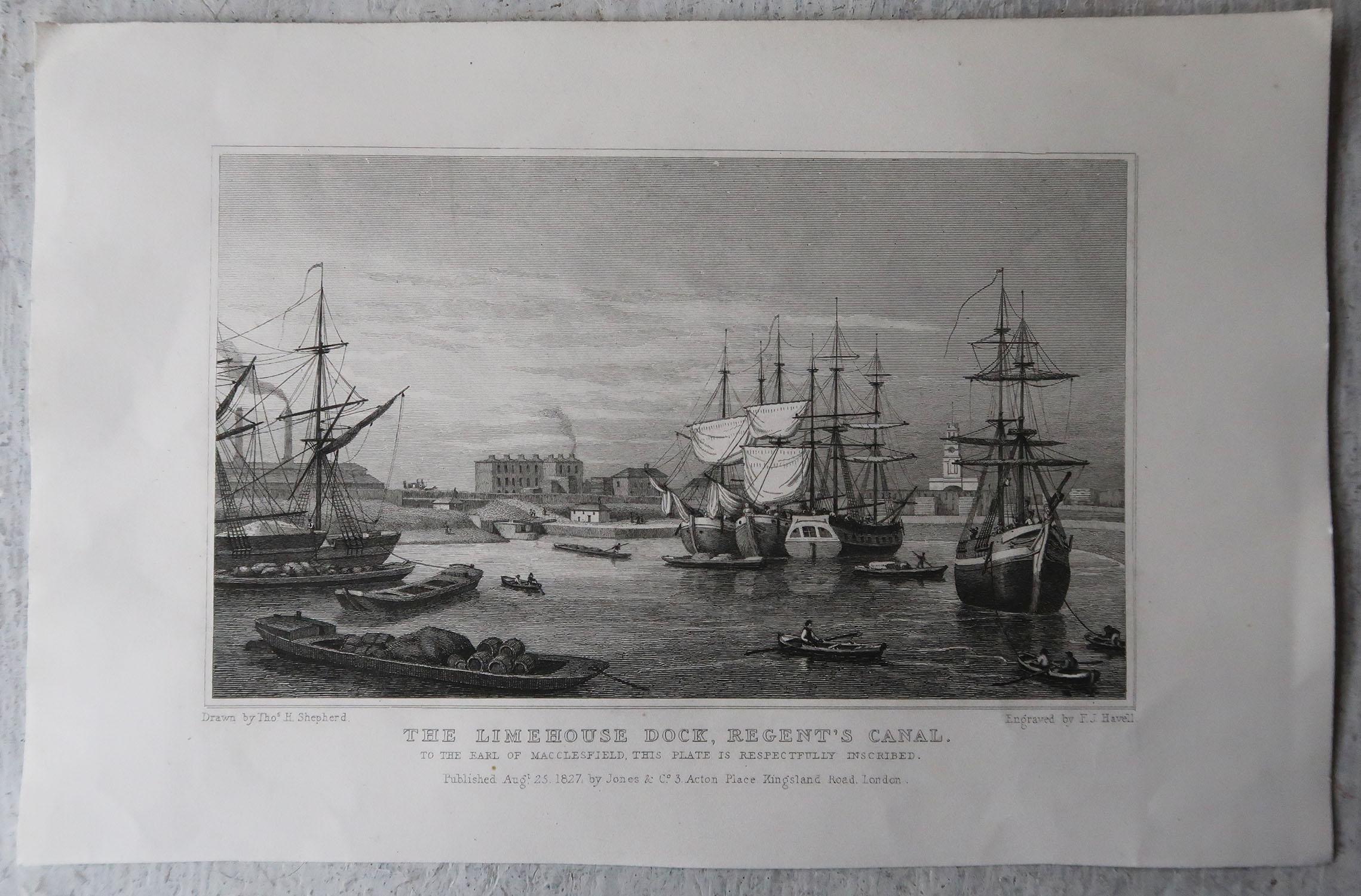 English Set of 12 Original Antique Marine Prints, Circa 1830