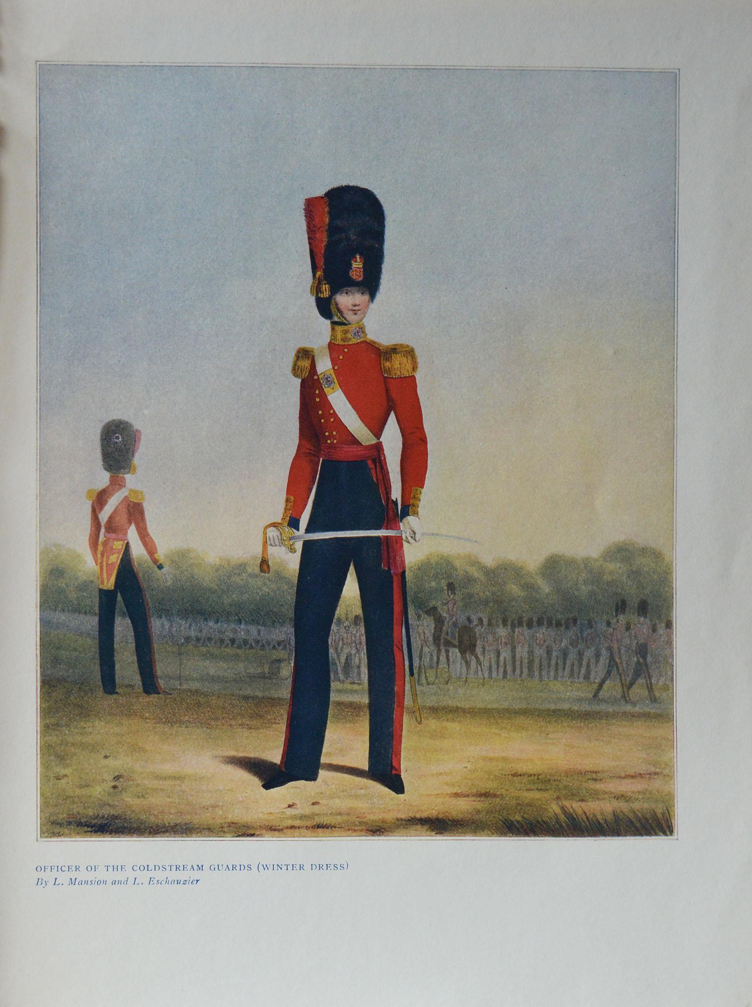 Set of 12 Original Antique Military Costume Prints, circa 1900 1
