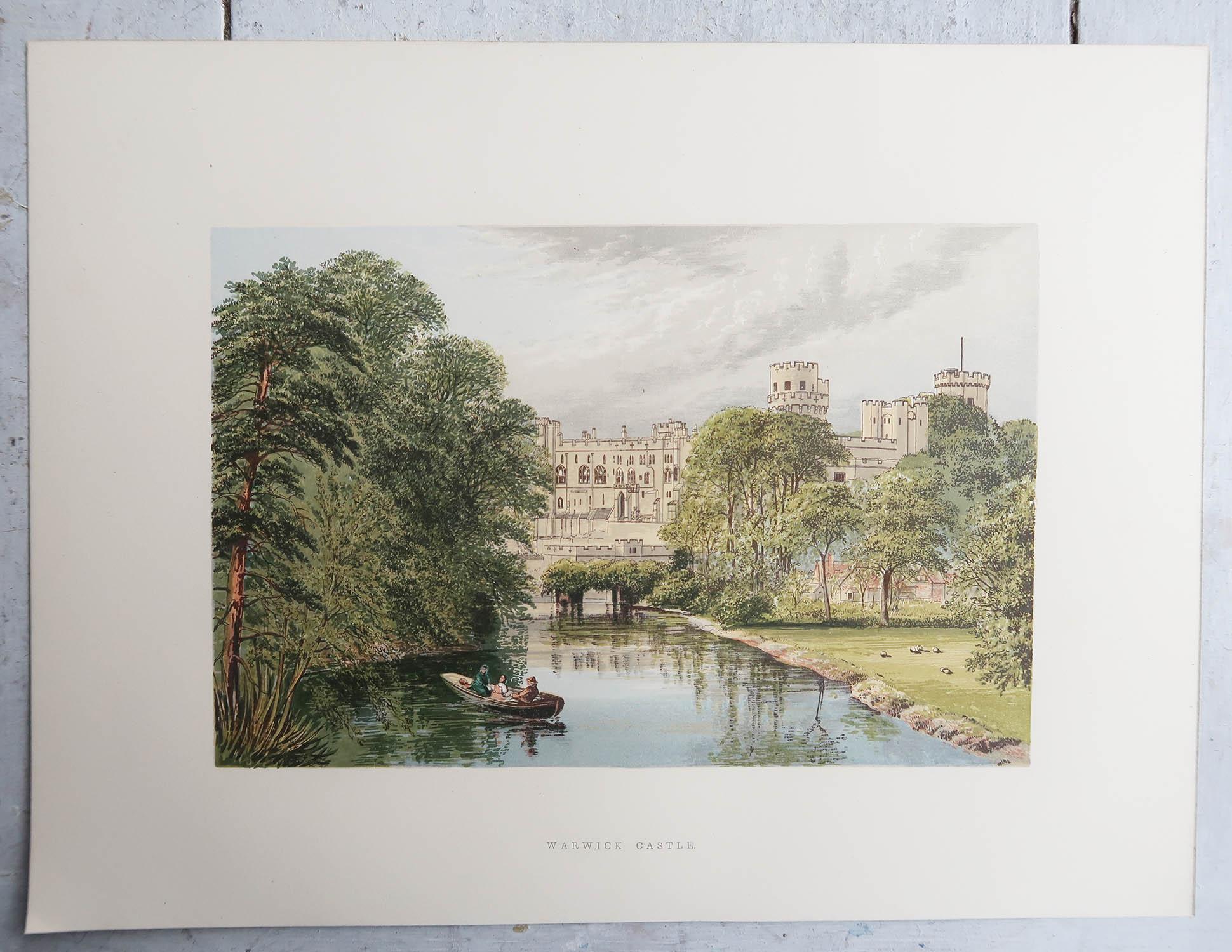 Georgian Set of 12 Original Antique Prints of English Castles, C.1880 For Sale