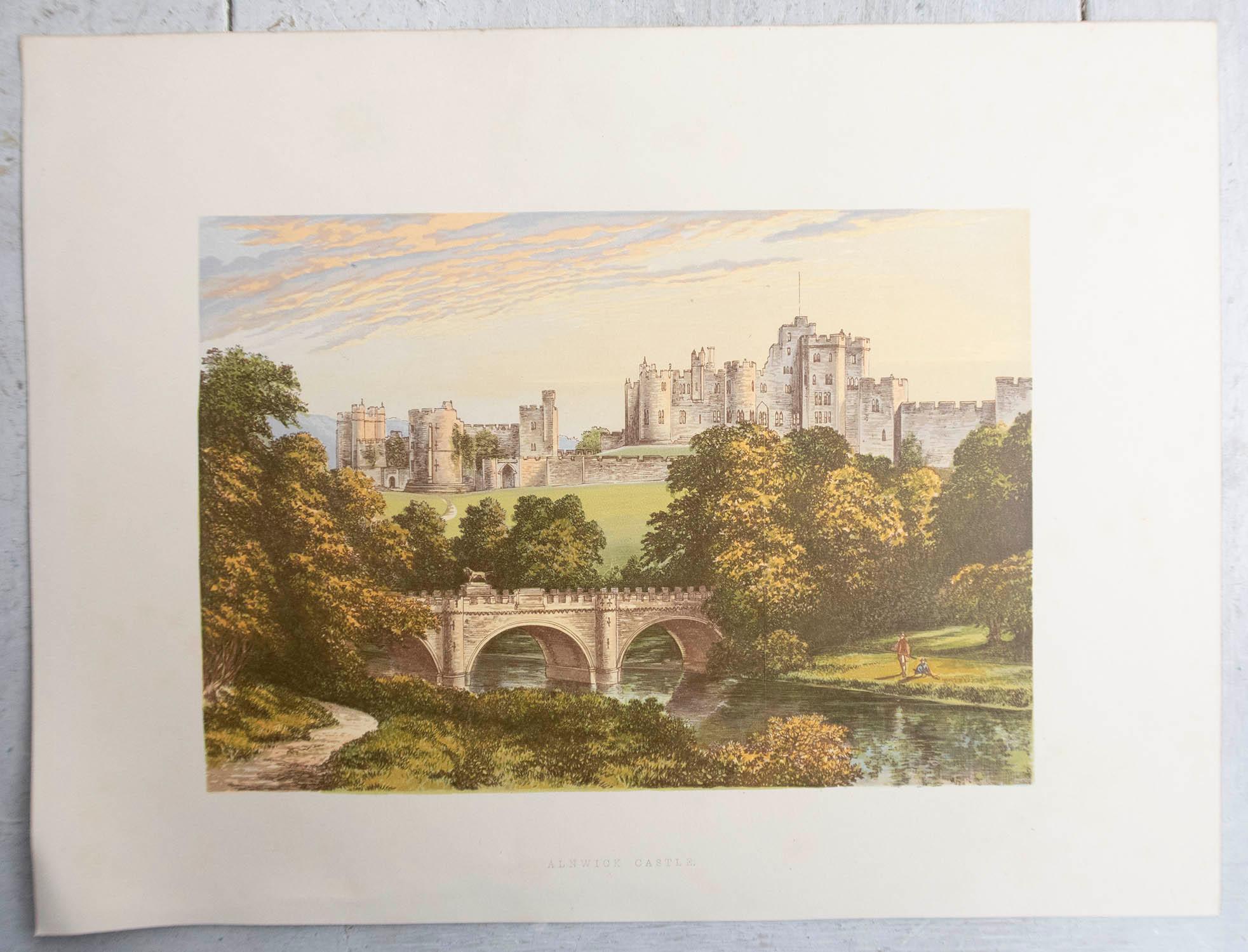 Autre Ensemble de 12 estampes anciennes originales de châteaux anglais, vers 1880