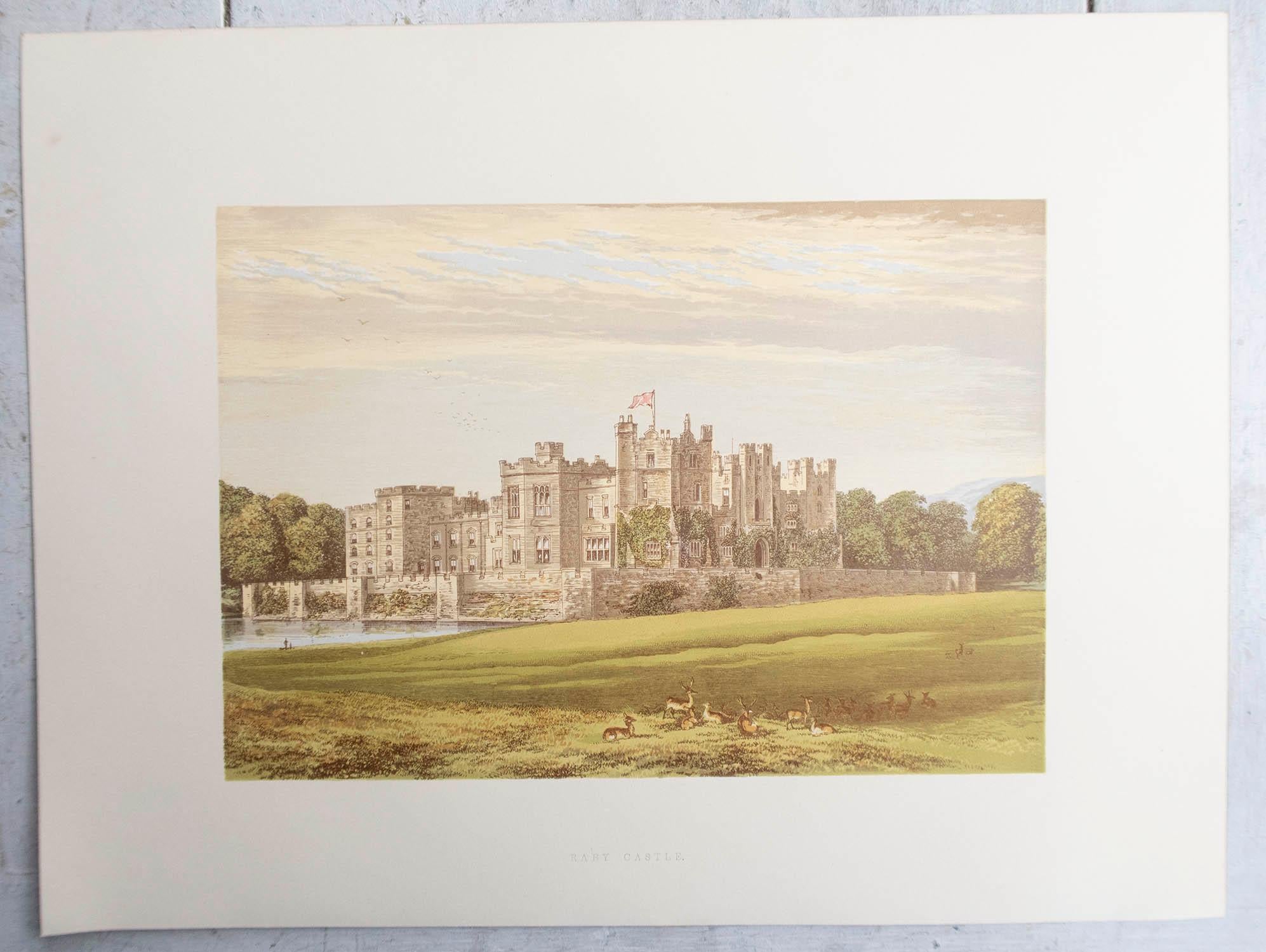 Paper Set of 12 Original Antique Prints of English Castles, C.1880 For Sale