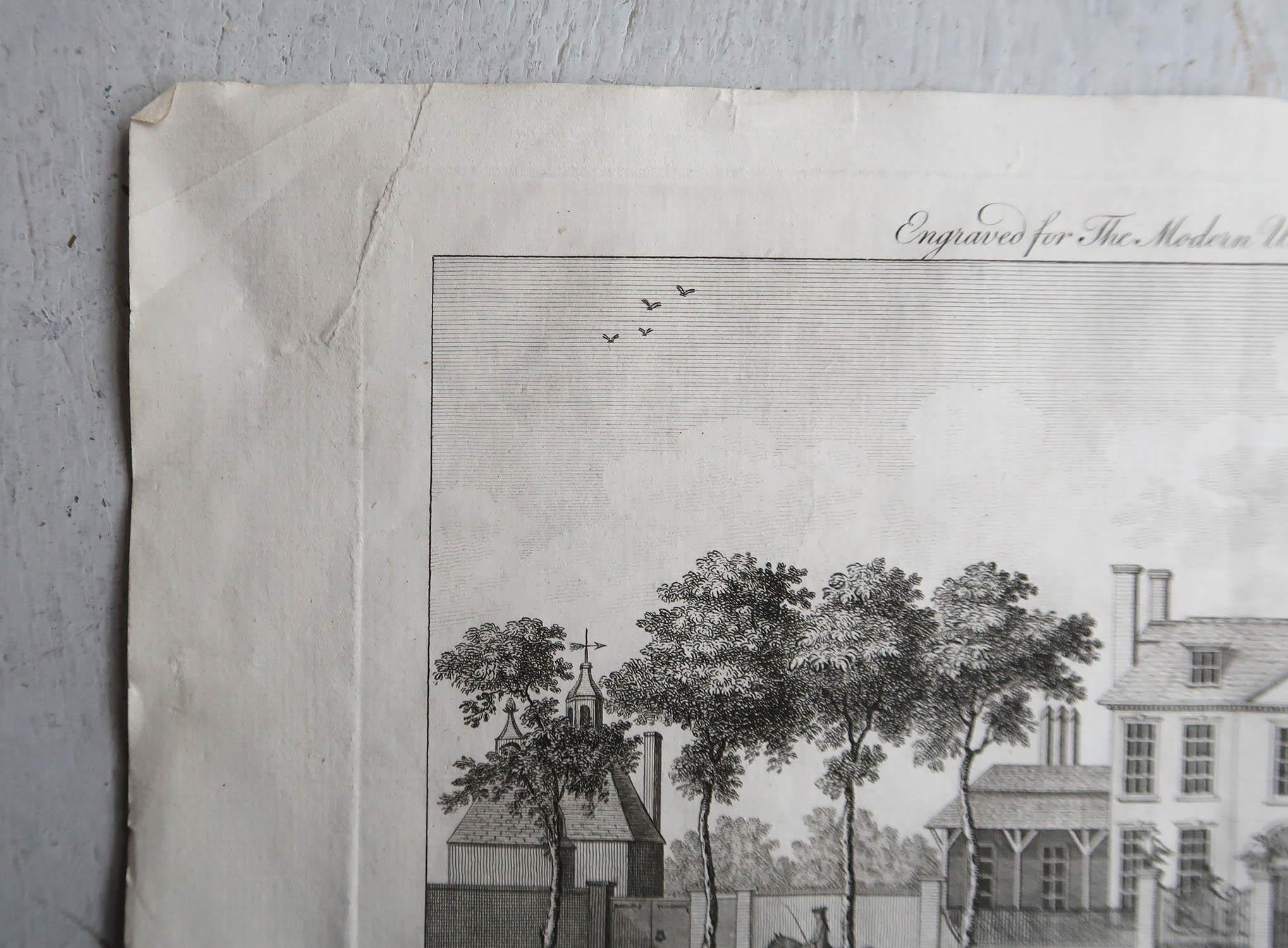 Satz von 12 Original-Antikdrucken von englischen Landhäusern und Gärten, C.1790 im Angebot 7