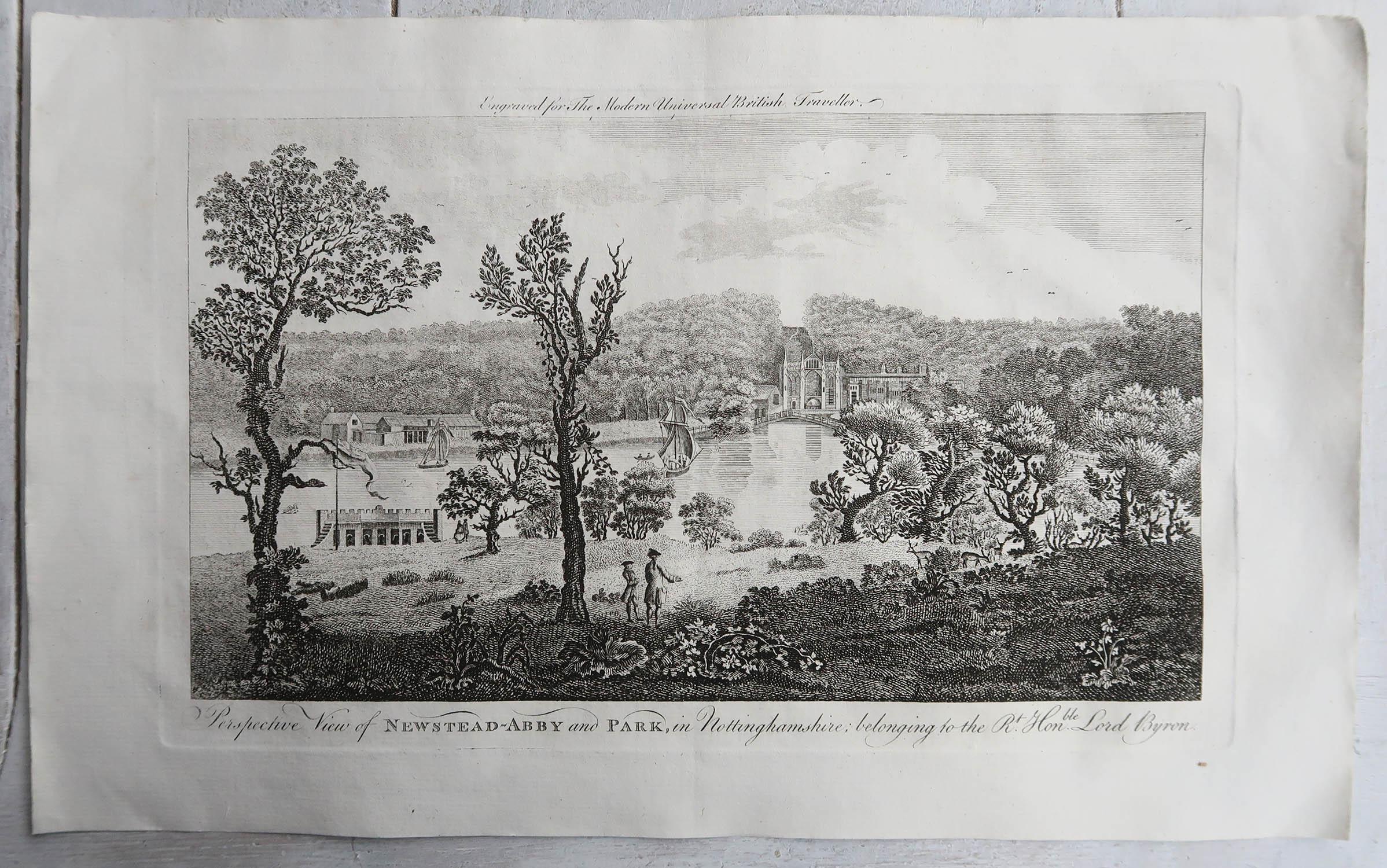 Satz von 12 Original-Antikdrucken von englischen Landhäusern und Gärten, C.1790 (Georgian) im Angebot