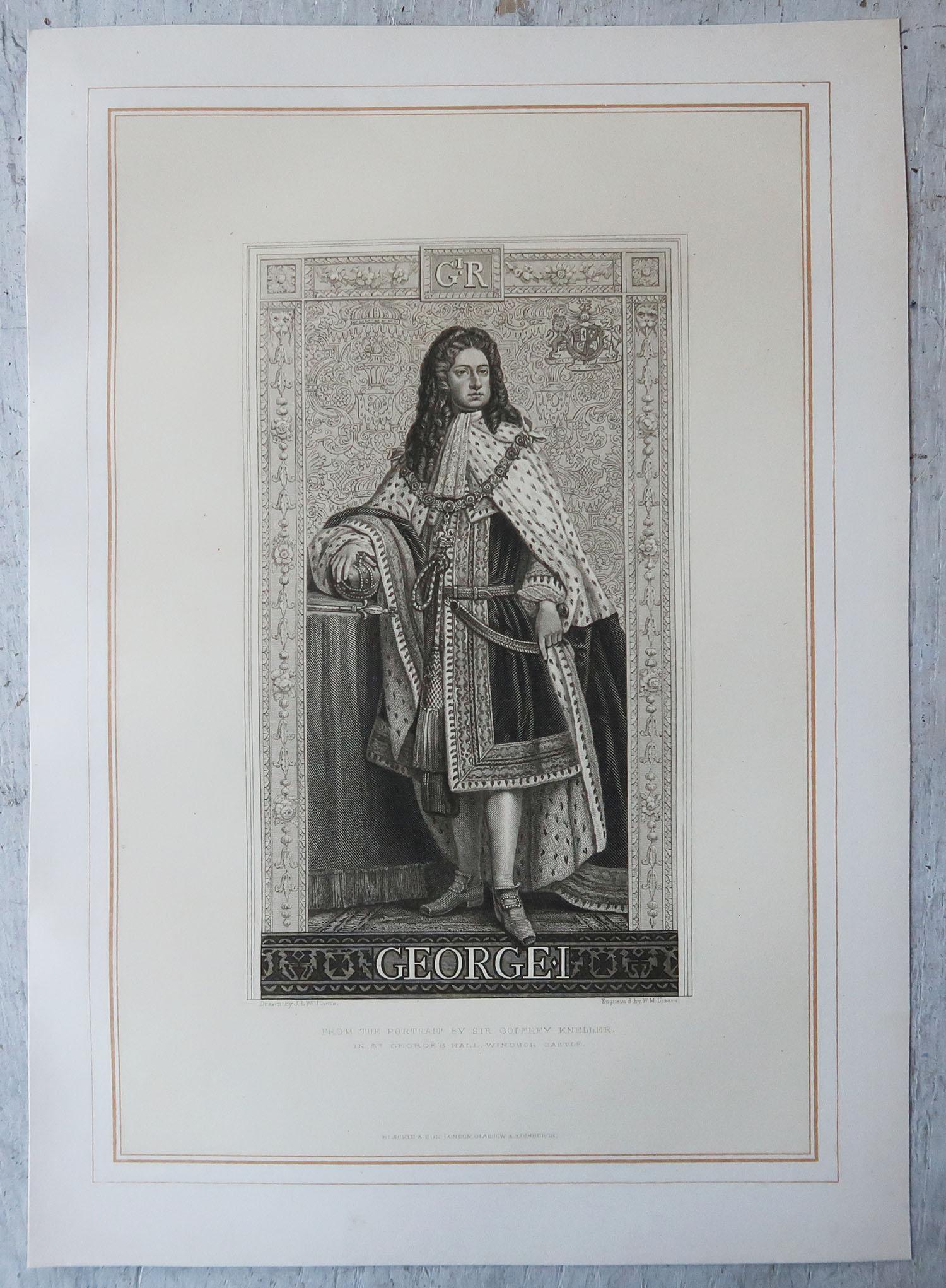 Other Set of 12 Original Antique Prints of English Kings and Queens, C.1870