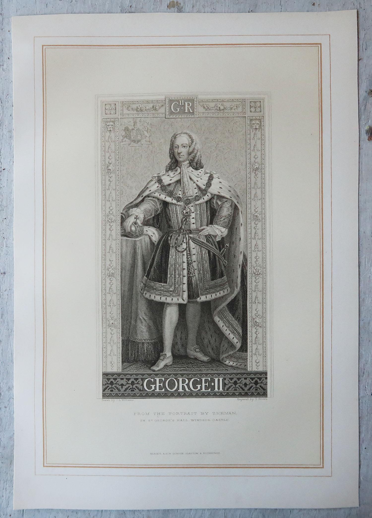 Set of 12 Original Antique Prints of English Kings and Queens, C.1870 In Good Condition In St Annes, Lancashire