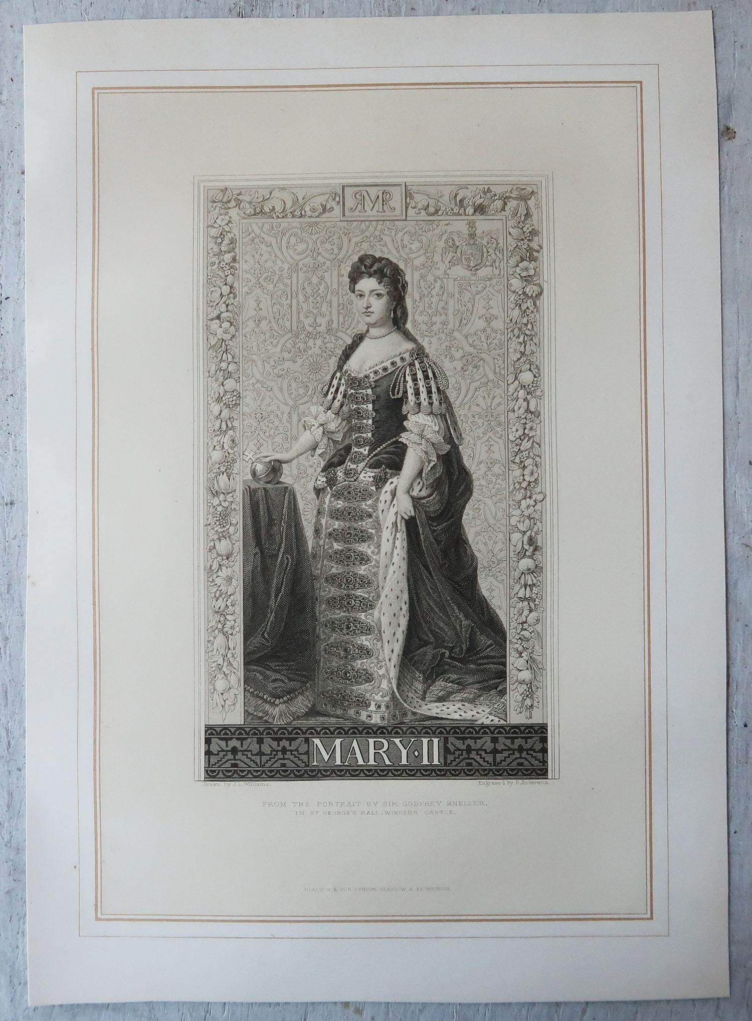 Set of 12 Original Antique Prints of English Kings and Queens, C.1870 3