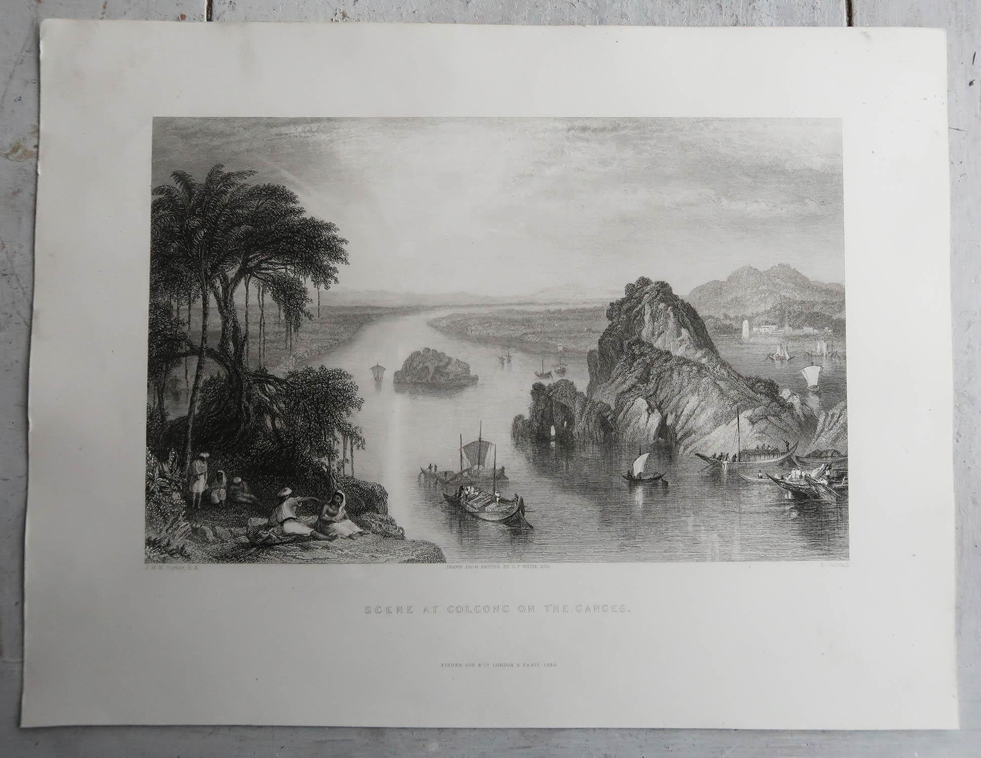 Milieu du XIXe siècle Ensemble de 12 gravures anciennes originales de l'Inde, vers 1830 en vente