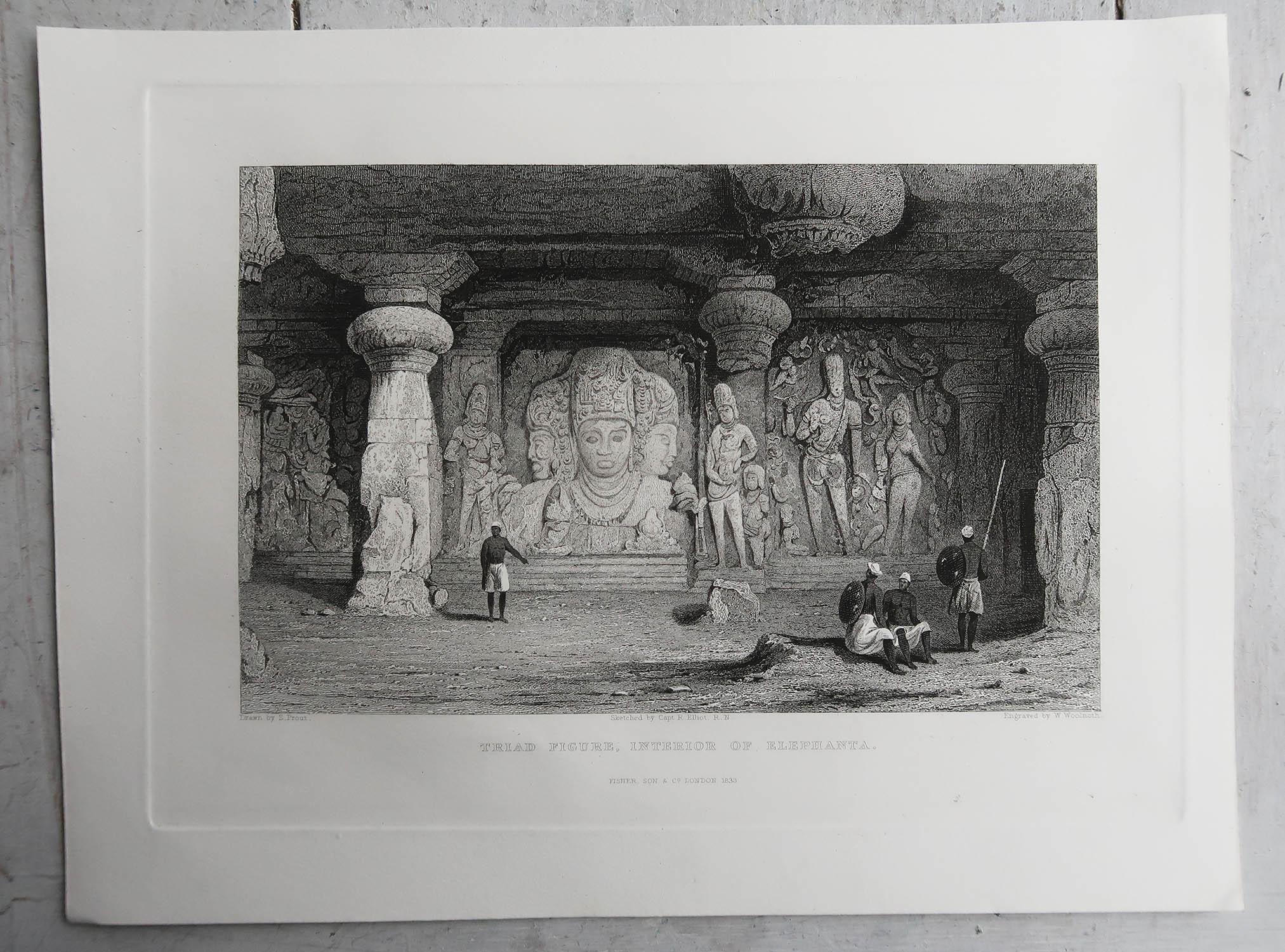 Paper Set of 12 Original Antique Prints of India, circa 1830 For Sale