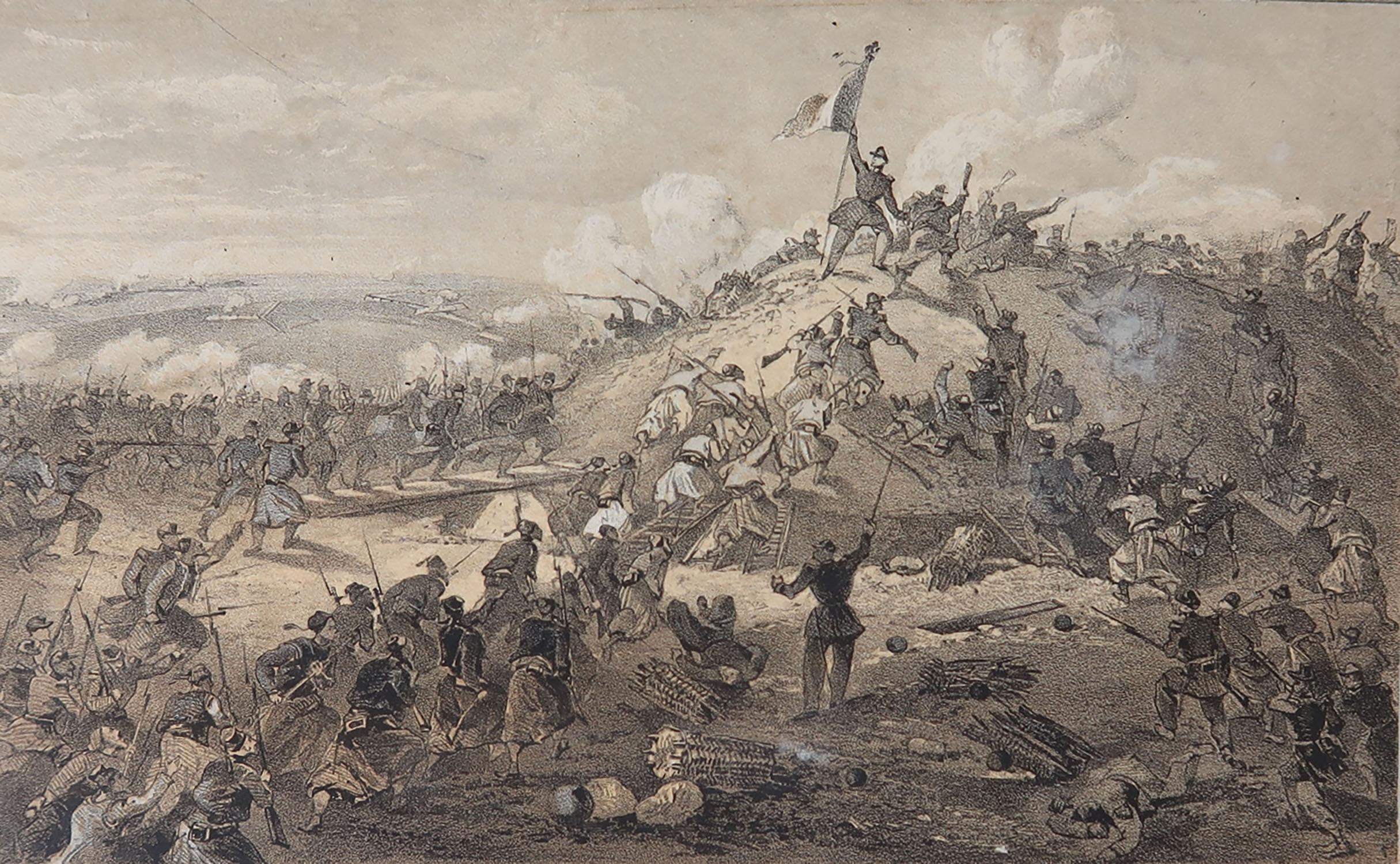 Ensemble de 12 gravures anciennes originales des guerres de Crimée, vers 1860 en vente 5