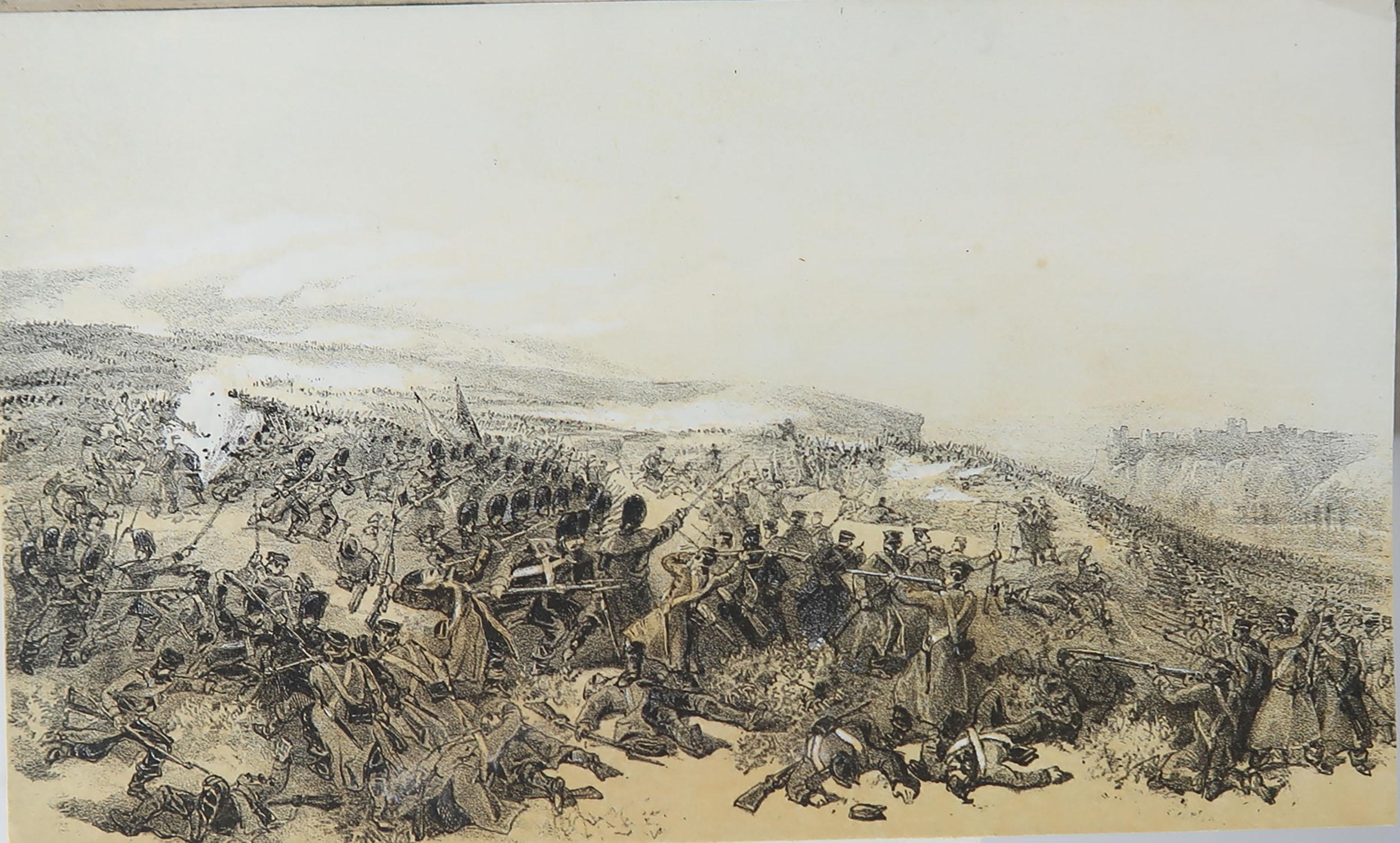 Autre Ensemble de 12 gravures anciennes originales des guerres de Crimée, vers 1860 en vente