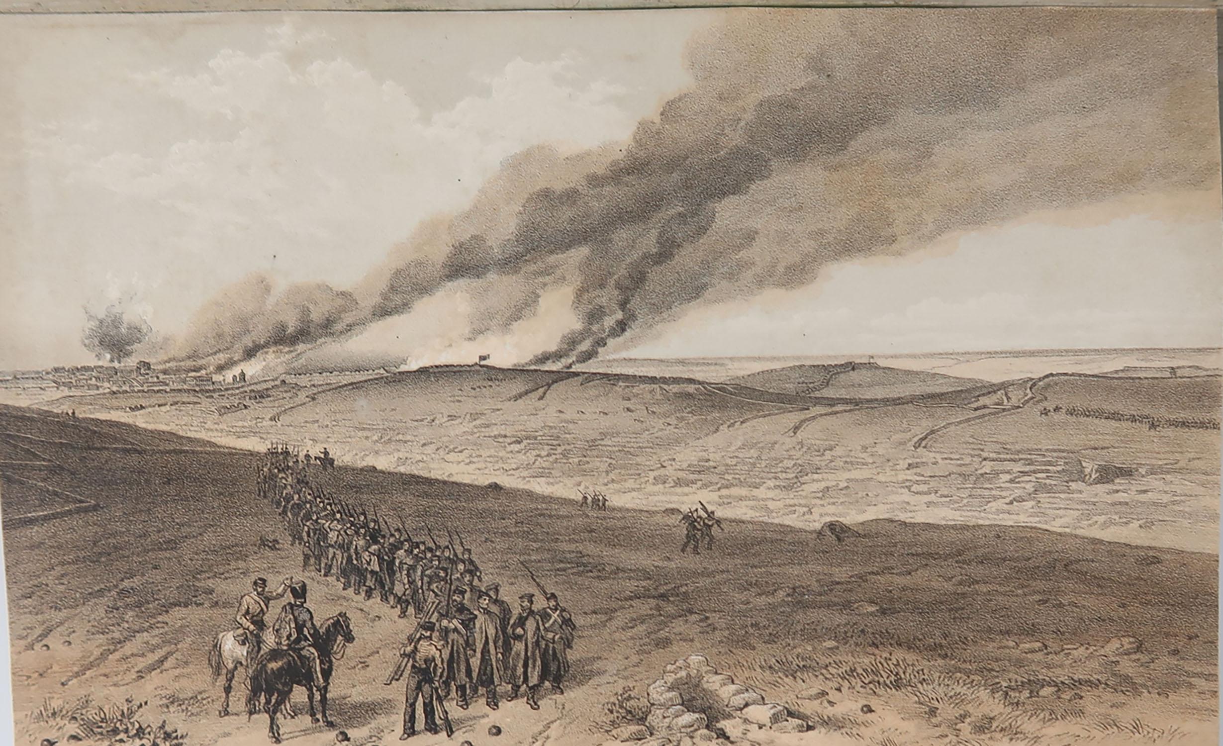 Autre Ensemble de 12 gravures anciennes originales des guerres de Crimée, vers 1860 en vente