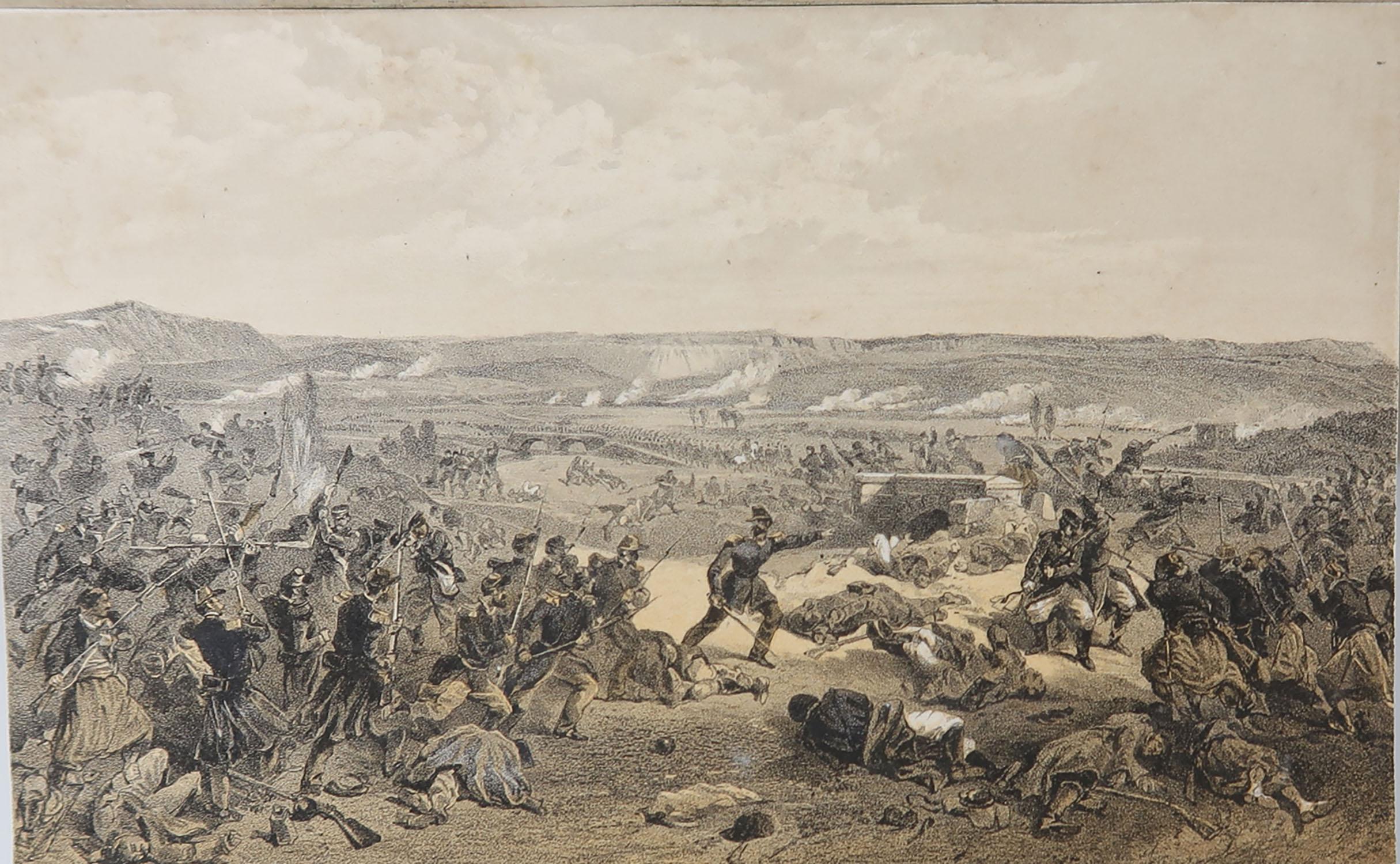 Papier Ensemble de 12 gravures anciennes originales des guerres de Crimée, vers 1860 en vente