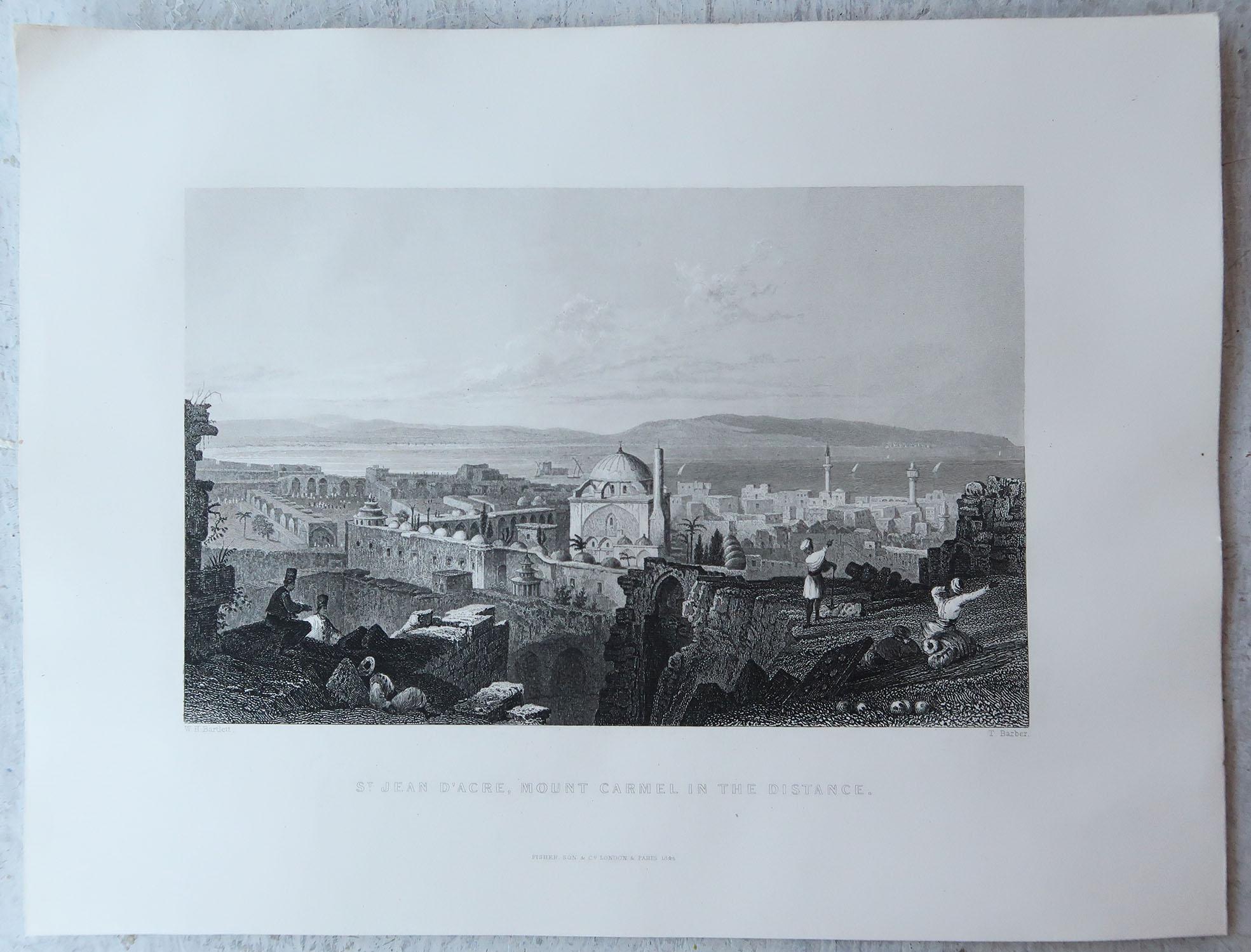Set of 12 Original Antique Prints of the Levant / Holy Land /Middle East. C 1840 5