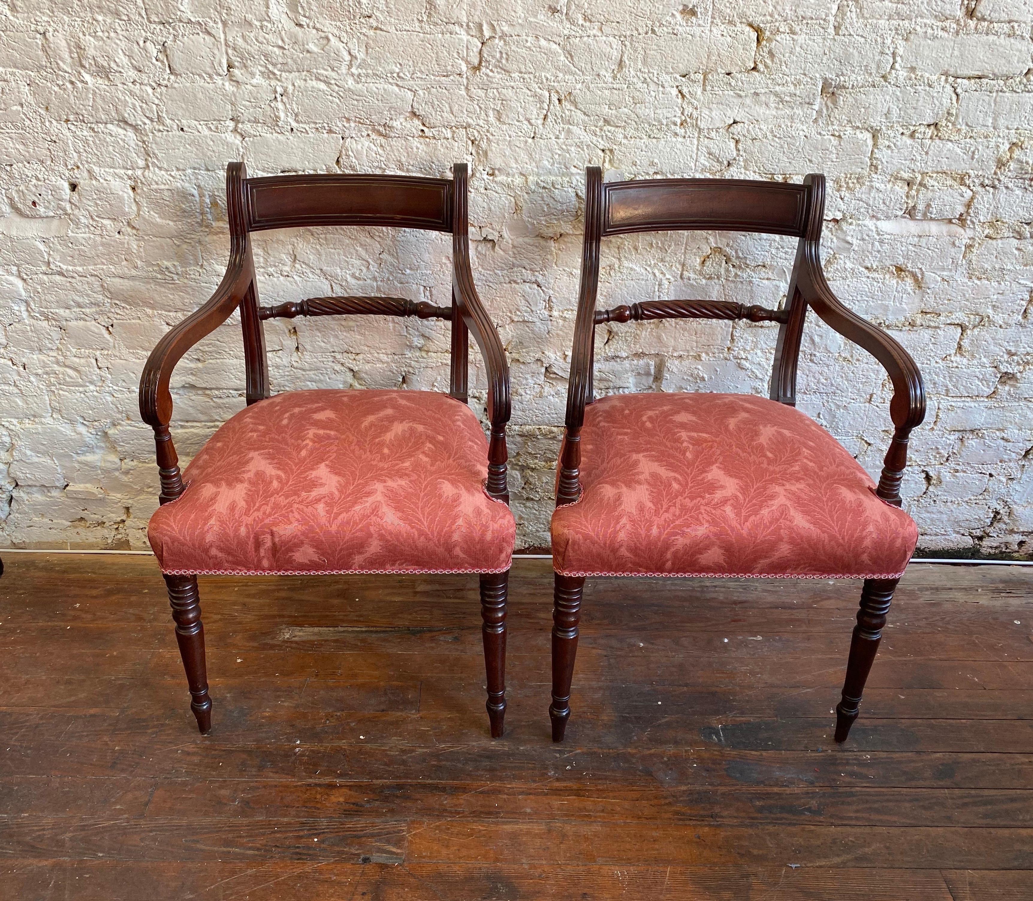 Set of 12 Period 19th Century English Regency Mahogany Dining Chairs 5