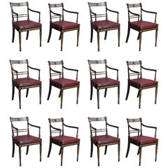Set of 12 Period English Regency Armchairs for Dining