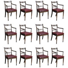 Set of 12 Period English Regency Armchairs for Dining