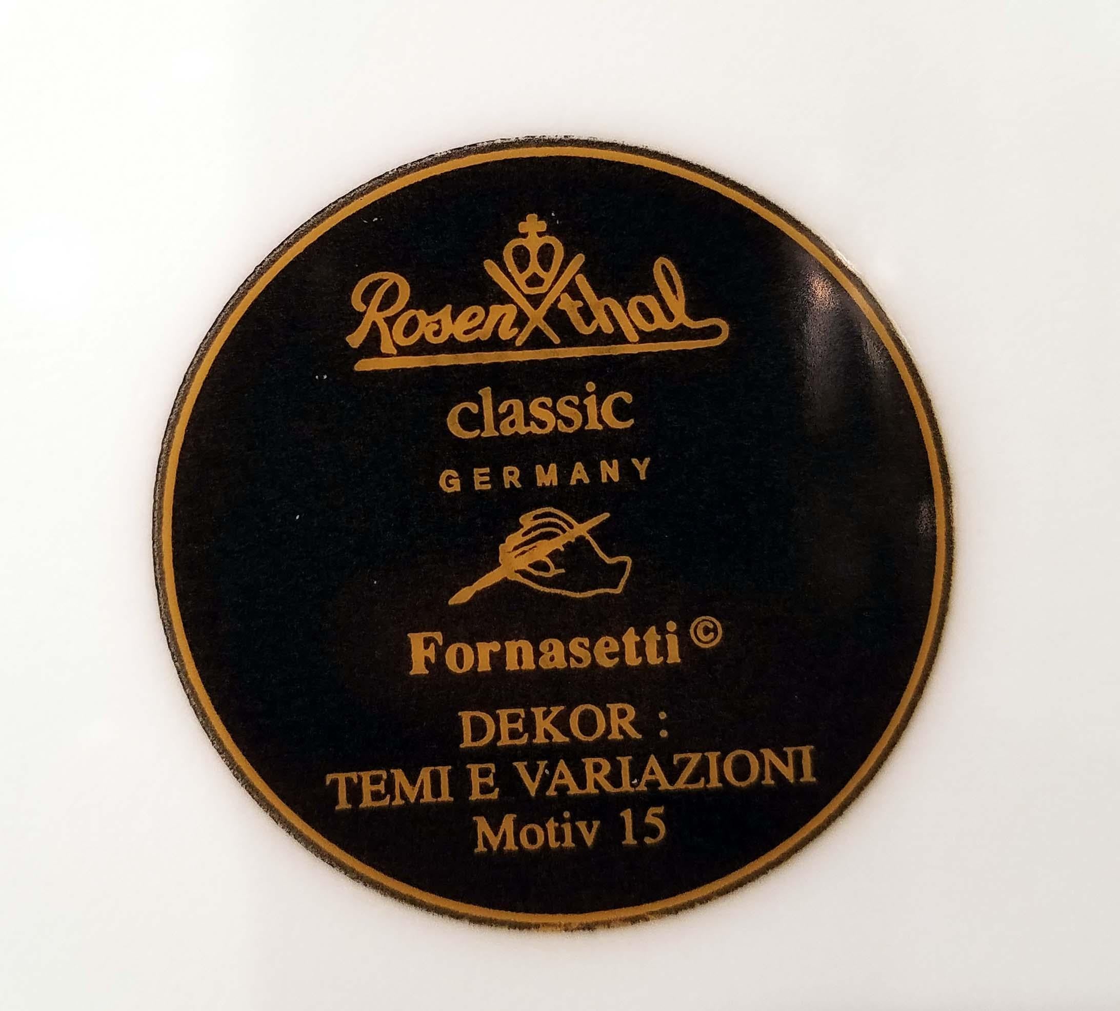 Porcelain Set of 12 Piero Fornasetti for Rosenthal 