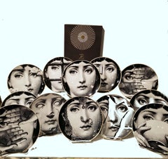 Satz von 12 Tellern "JULIA" von Piero Fornasetti für Rosenthal